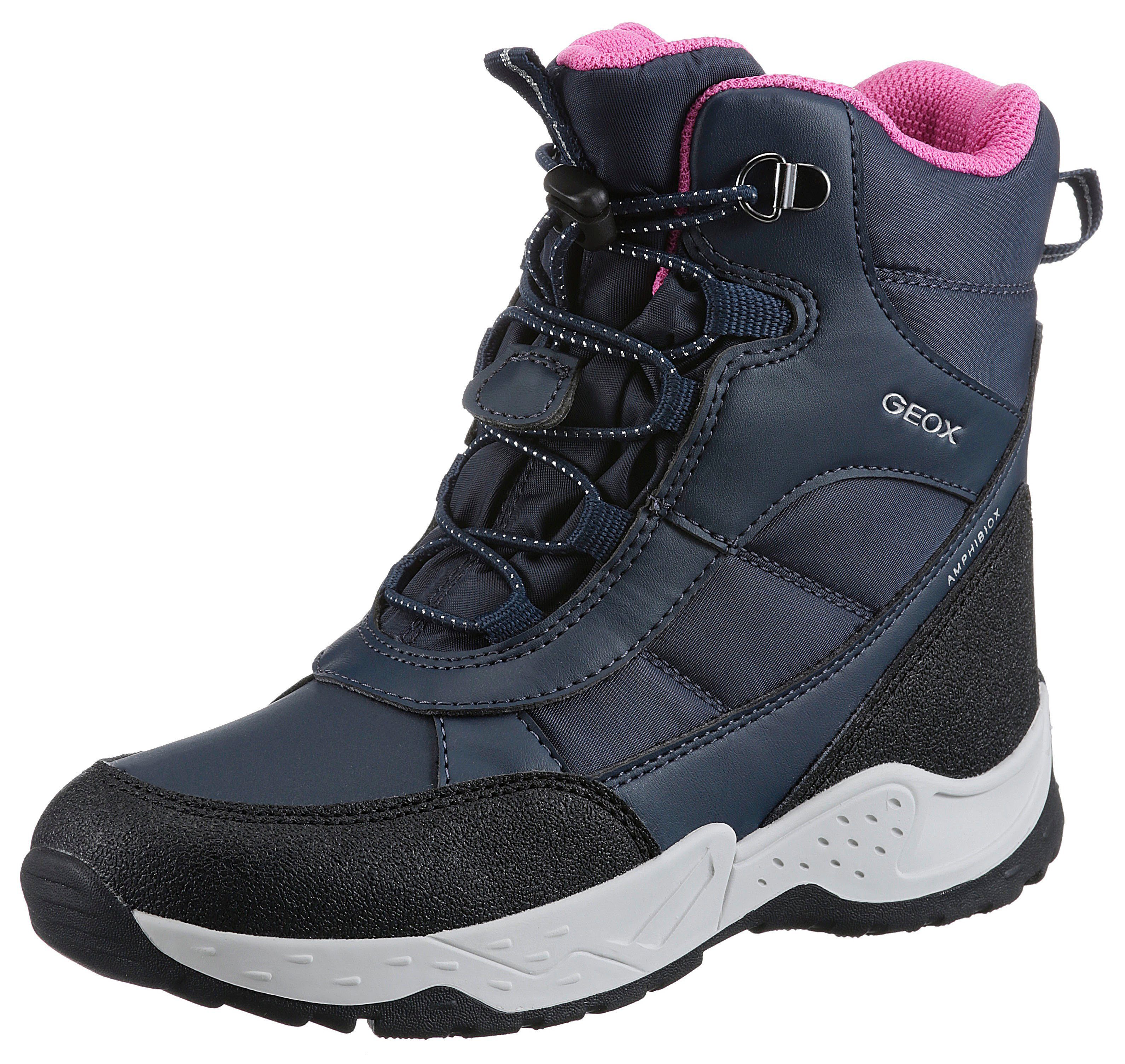 Geox Winterlaarzen J SENTIERO GIRL B AB Veterschoenen, snowboots met snelle sluiting meisjes winterlaarzen maat 30 EU blauw