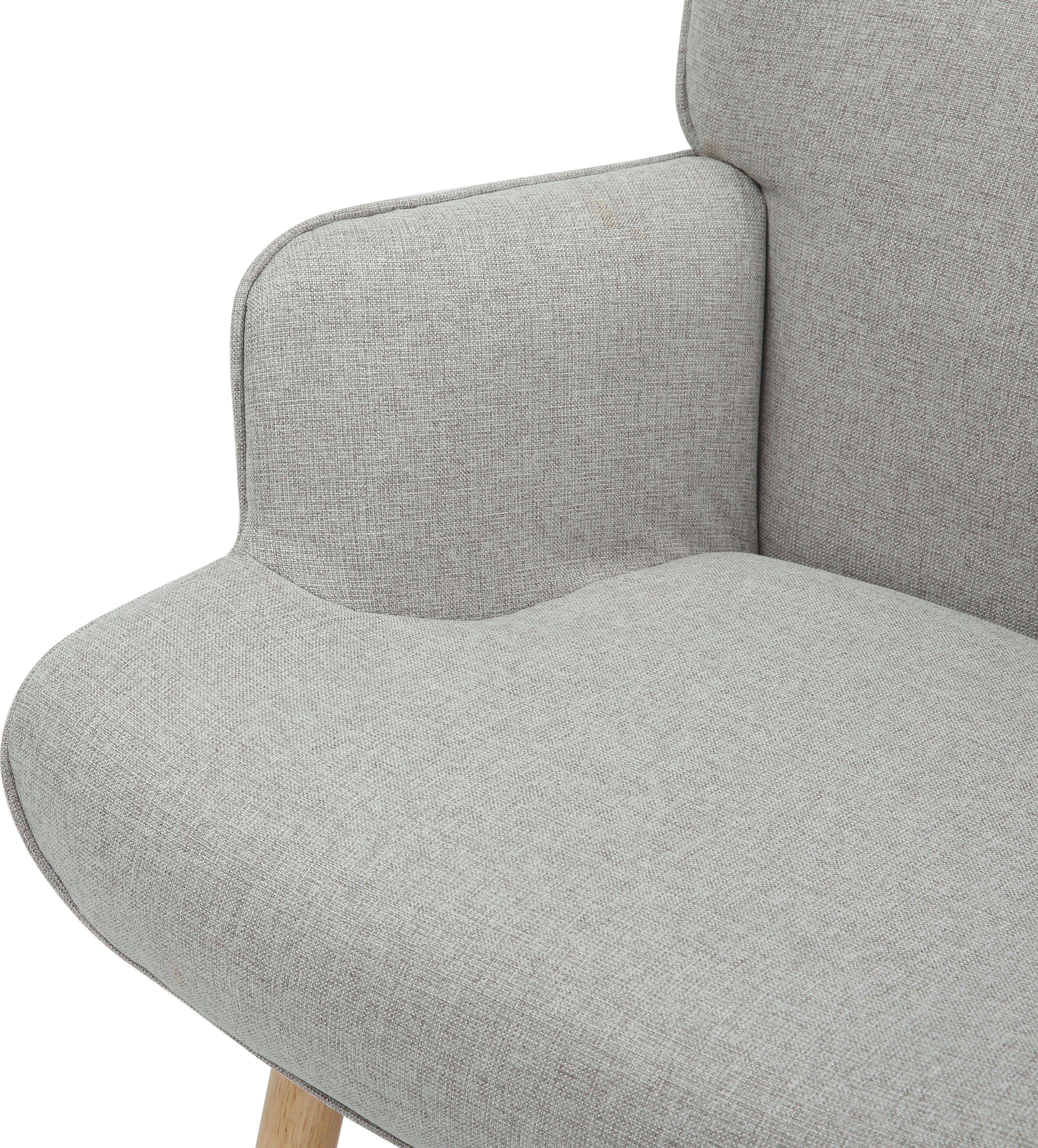 INOSIGN Relaxfauteuil KEADY, hoge rugstoel, TV-stoel Relaxstoel, oorkussenstoel met stabiele massief houten frame