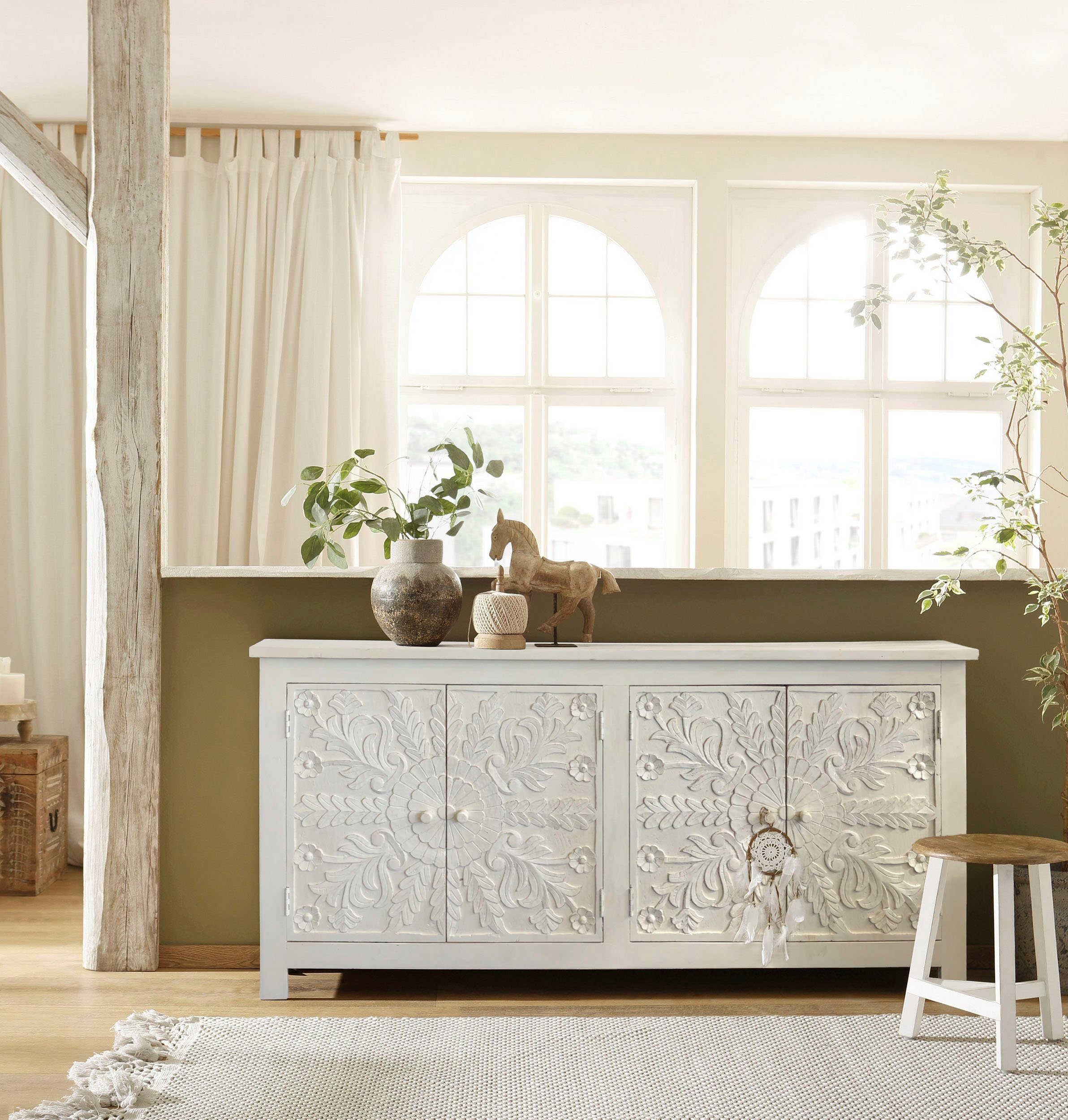 Home affaire Dressoir FENRIS Commode van massief mango hout, breedte 175 cm