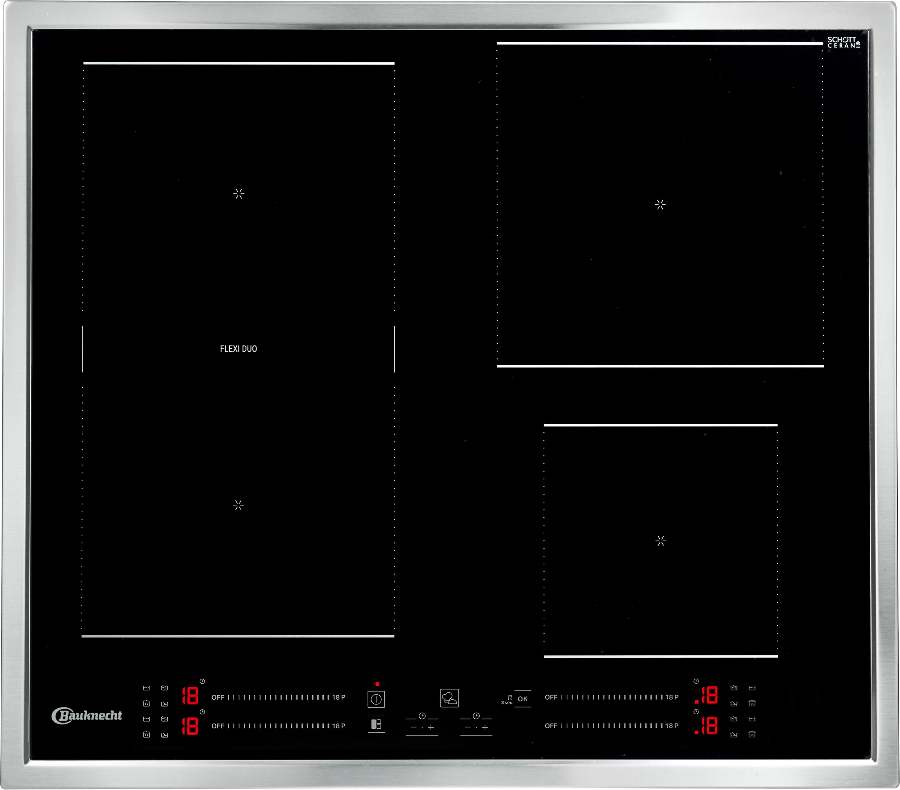 BAUKNECHT Flex-inductiekookplaat van SCHOTT CERAN® BS 7160C FT