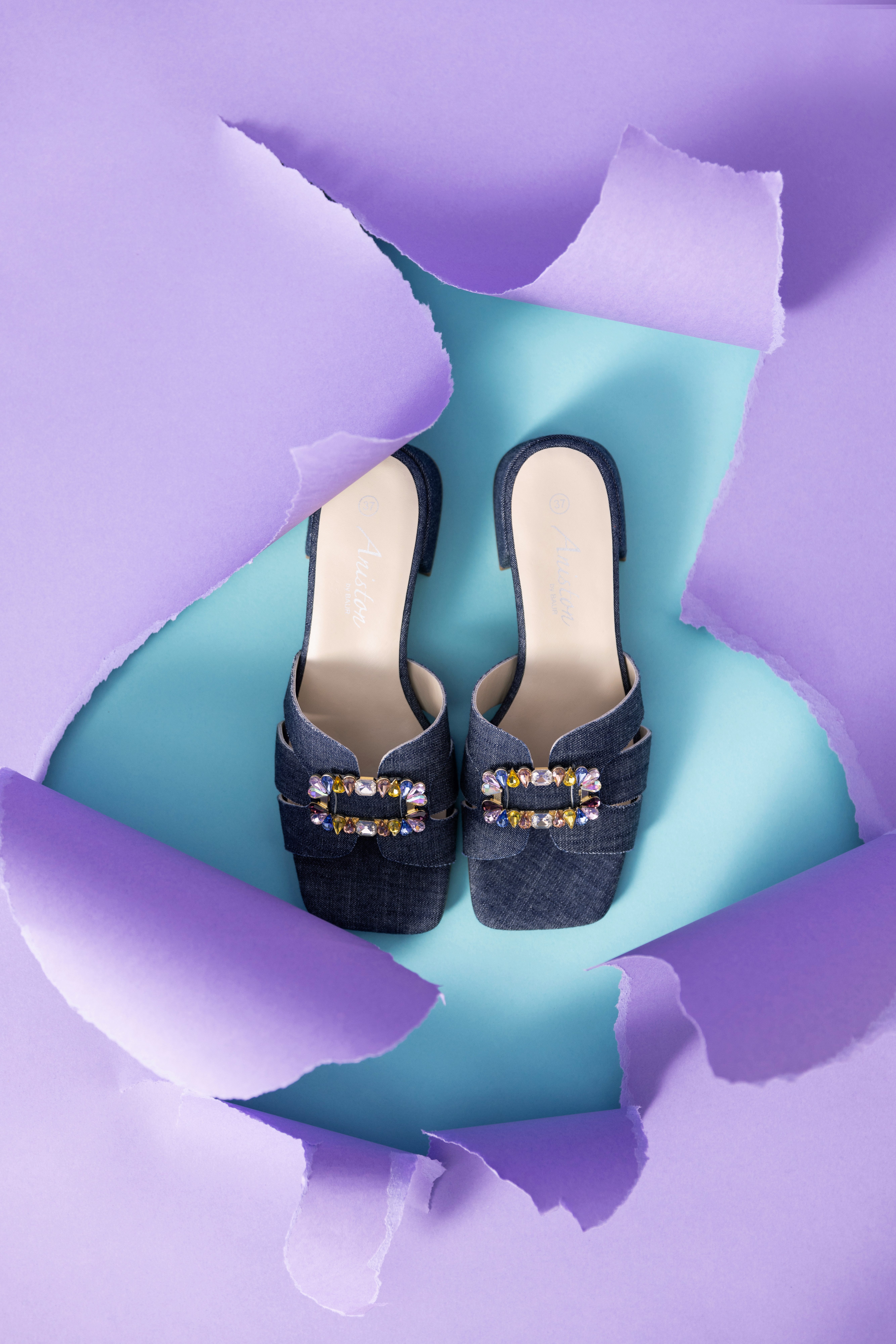 Aniston SHOES Slippers , zomerschoen, feestdag schoen, blokhak - nieuwe kollectie