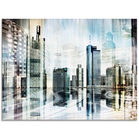 Artland Print op glas Frankfurt skyline abstracte collage (1 stuk)