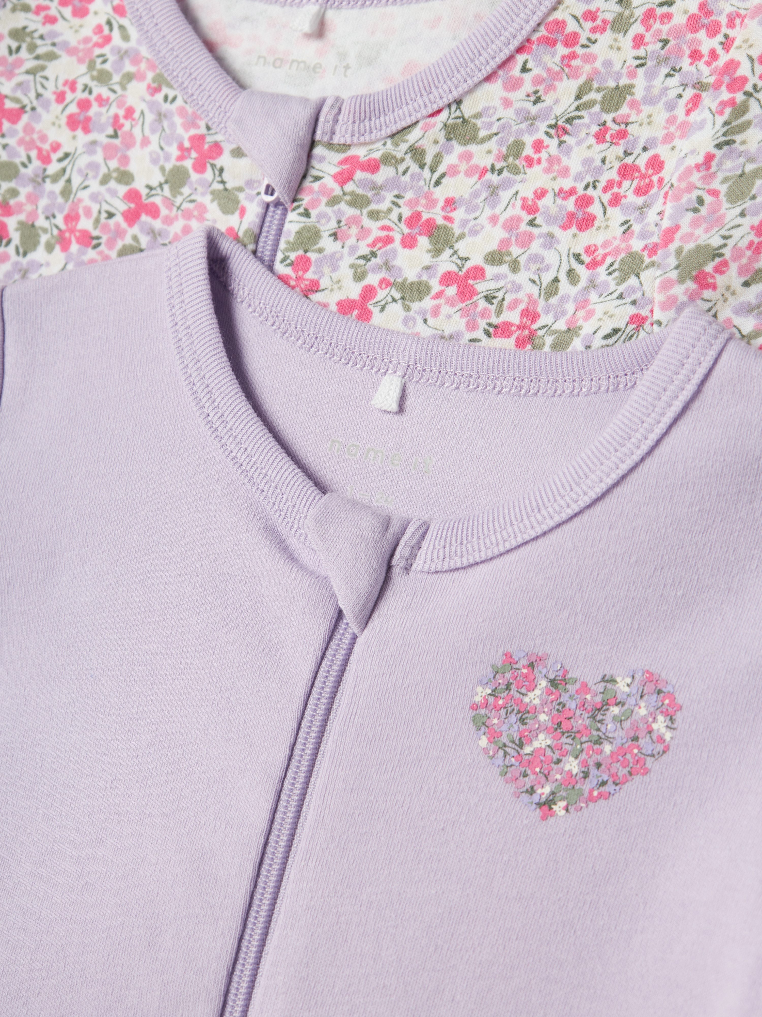 Name It Pyjama NBFNIGHTSUIT 2P ZIP FF PETIT FLOWER NOOS (set, 2-delig)