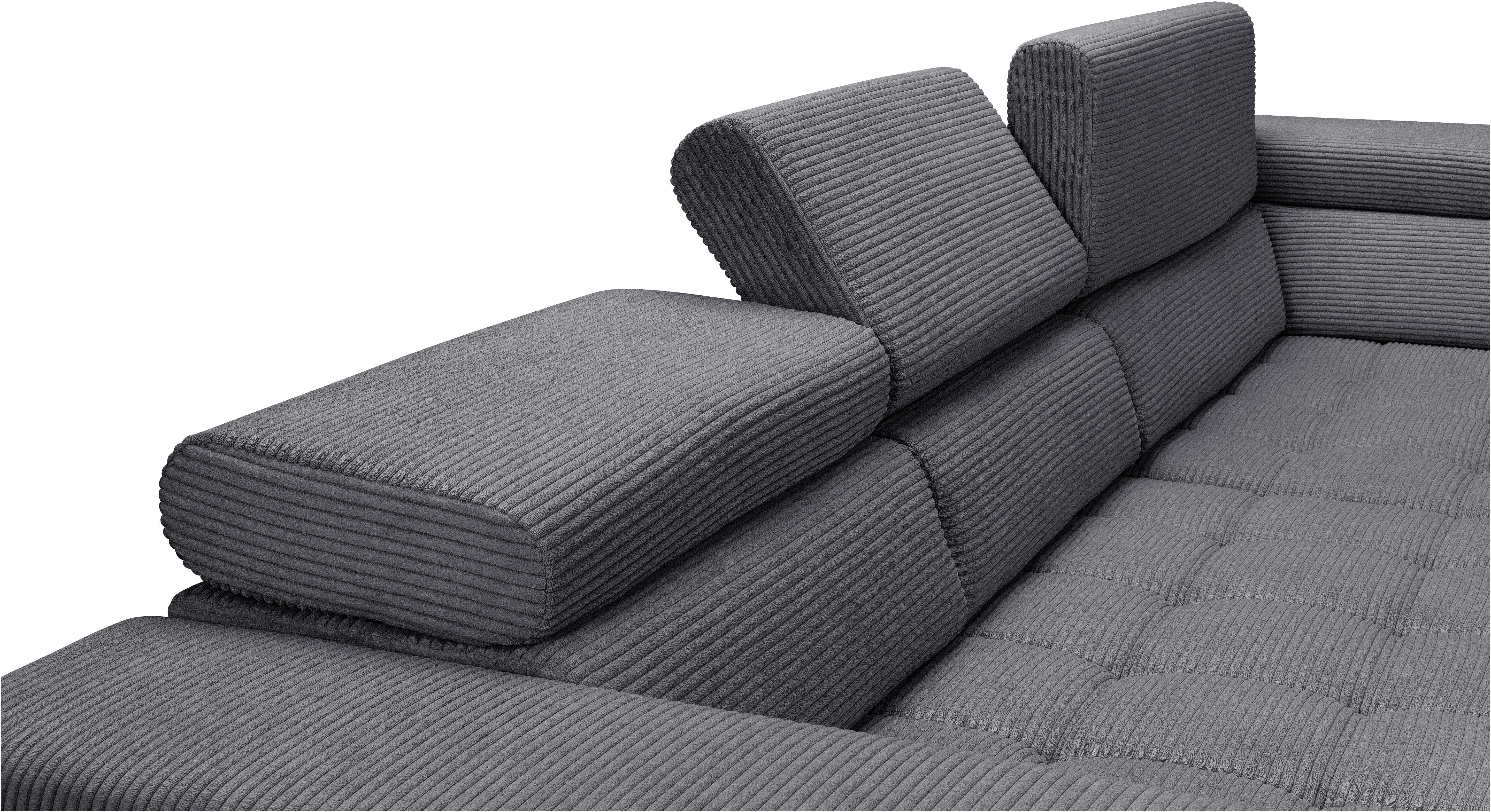 exxpo - sofa fashion Hoekbank Elianos, hoog zitcomfort, verfijnde kruisstepping in de zitting, L-vorm