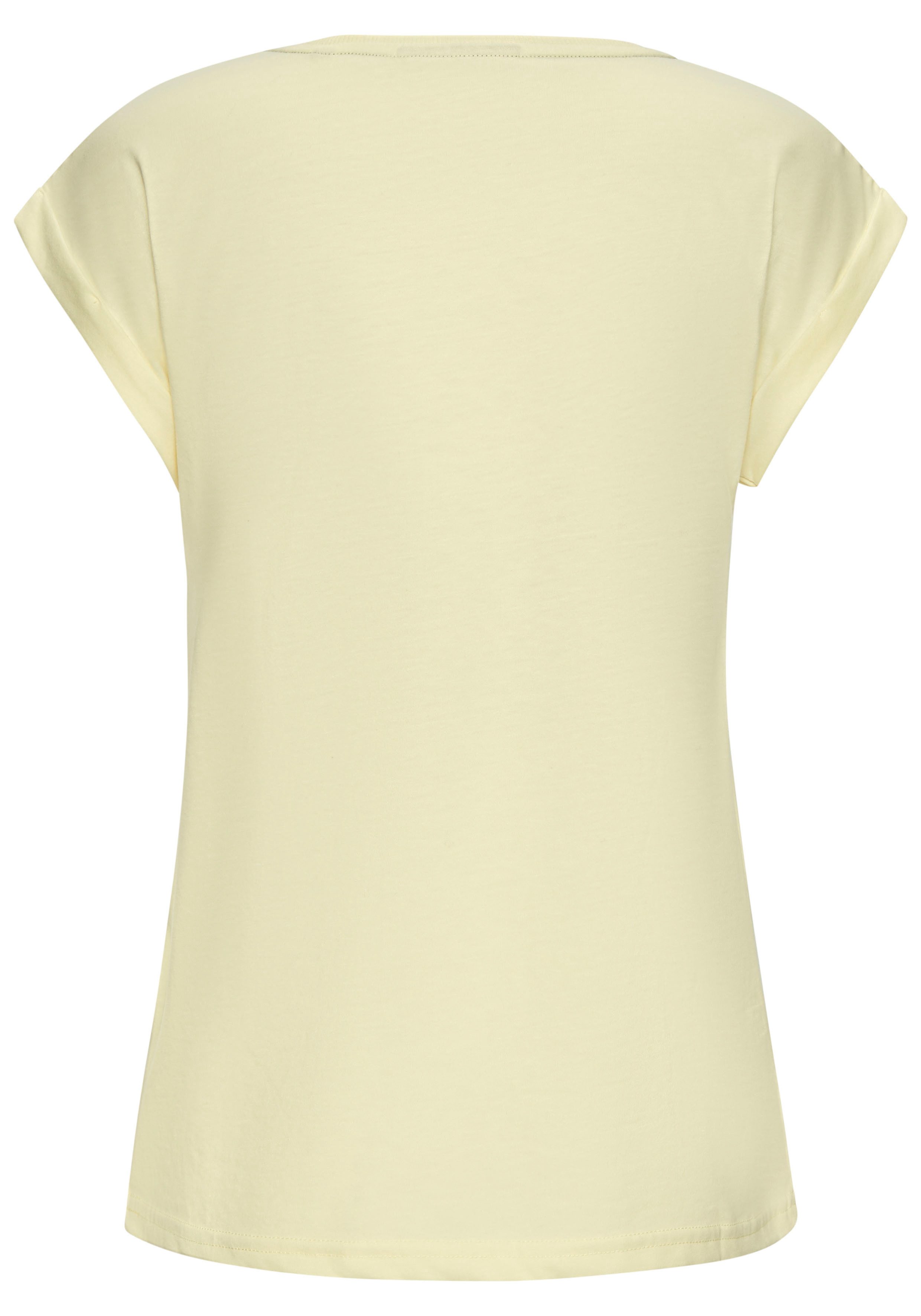 Elbsand T-shirt Eldis met logoprint korte mouwen shirt van katoenmix sportief-casual