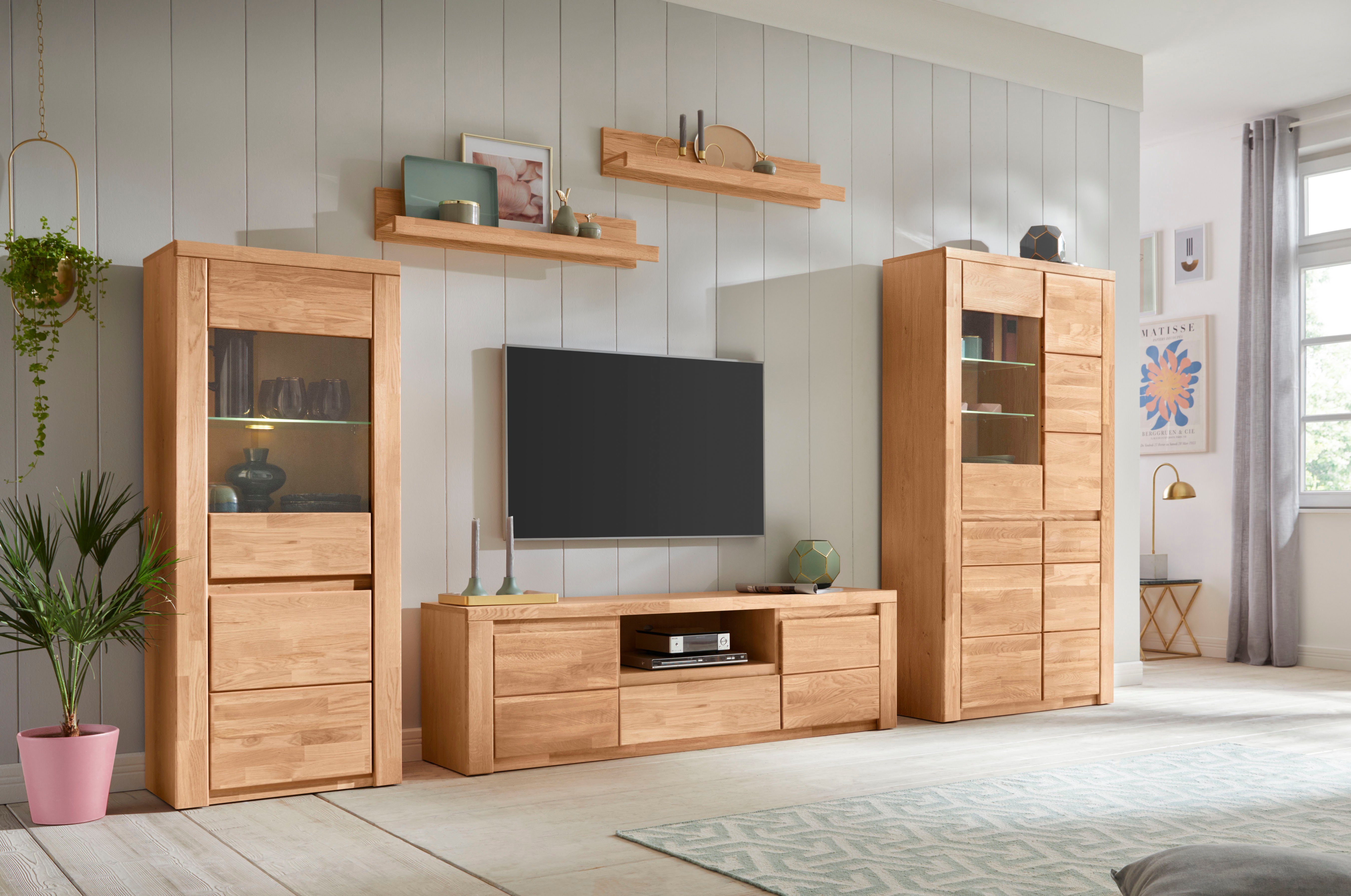 Home affaire Wandmeubel Burani gedeeltelijk massief hout (set, 4-delig)