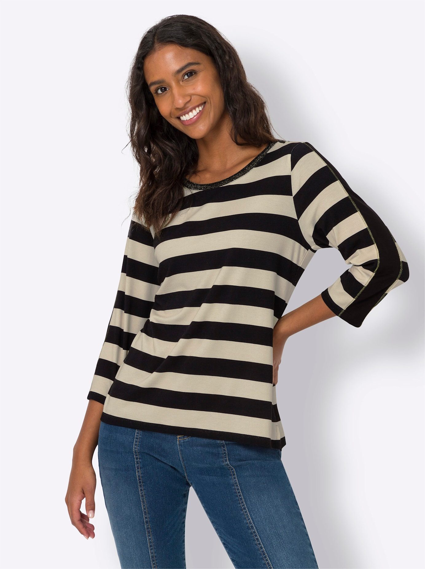 heine Shirt met 3 4 mouwen Gedessineerd shirt (1-delig)