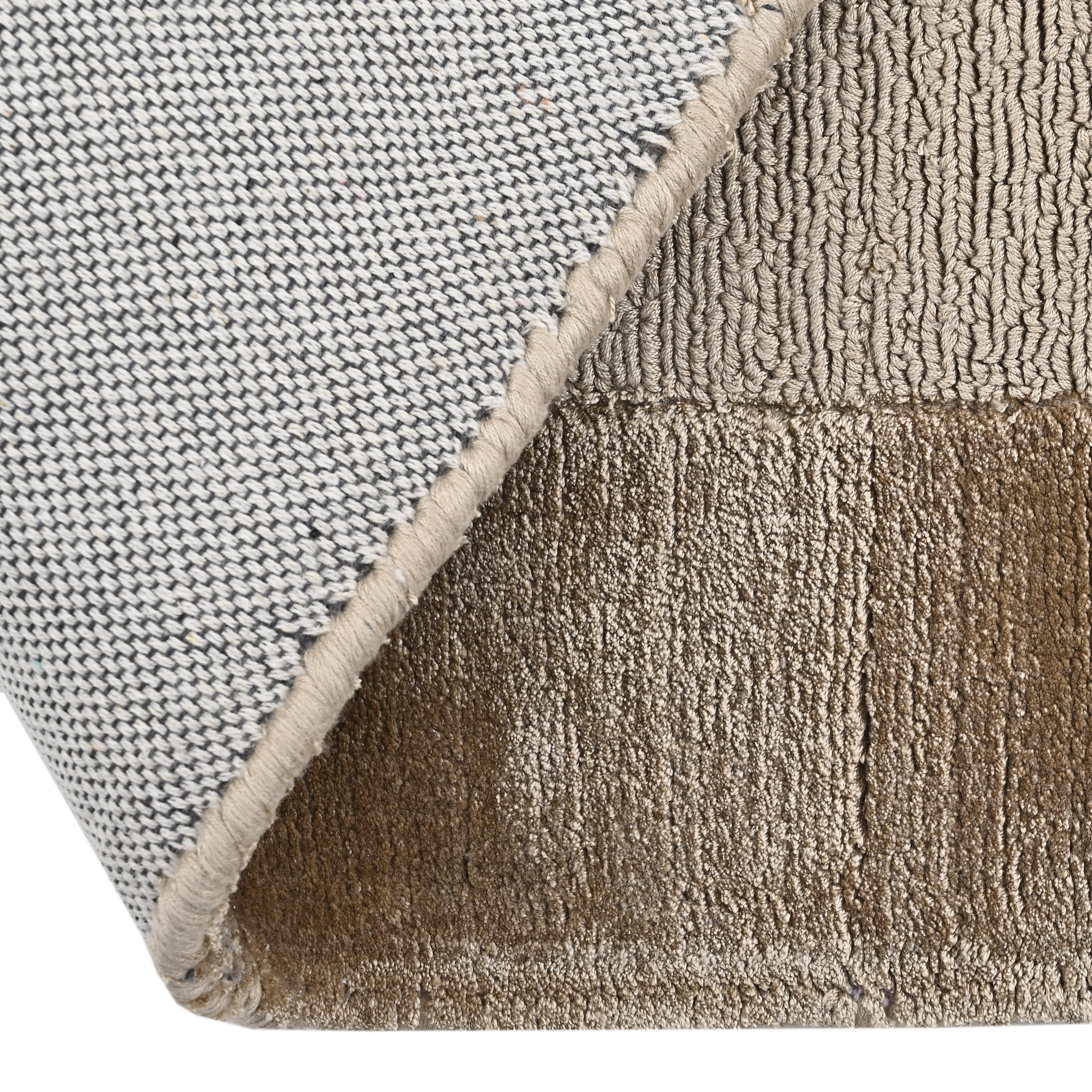 my home Vloerkleed Shirley Light, handgeweven viscose tapijt, met subtiele bies bijzonder glans door viscose, woonkamer, slaapkamer, eetkamer