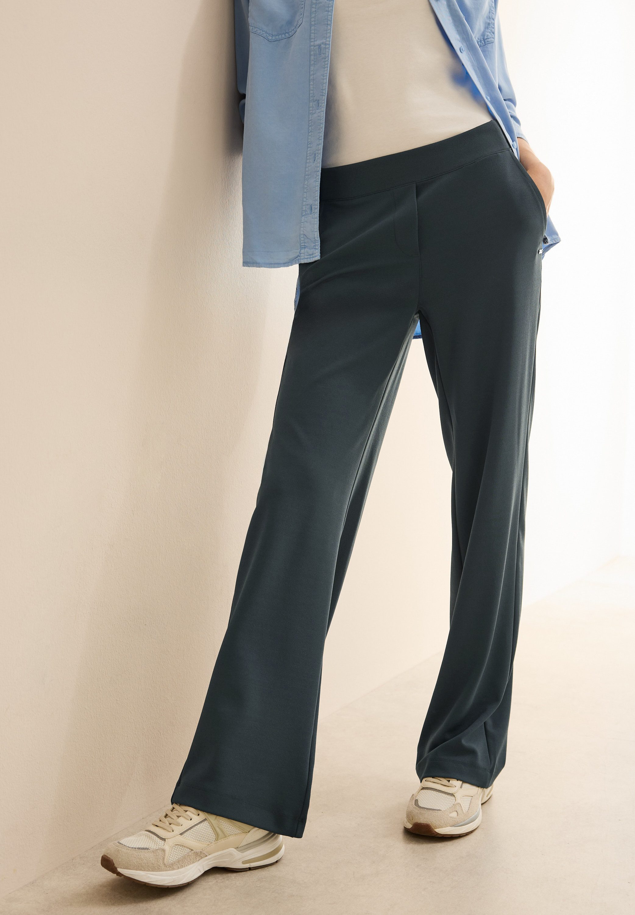 Cecil Stoffen broek Style Neele met elastische taille dames harembroeken maat L (42) groen