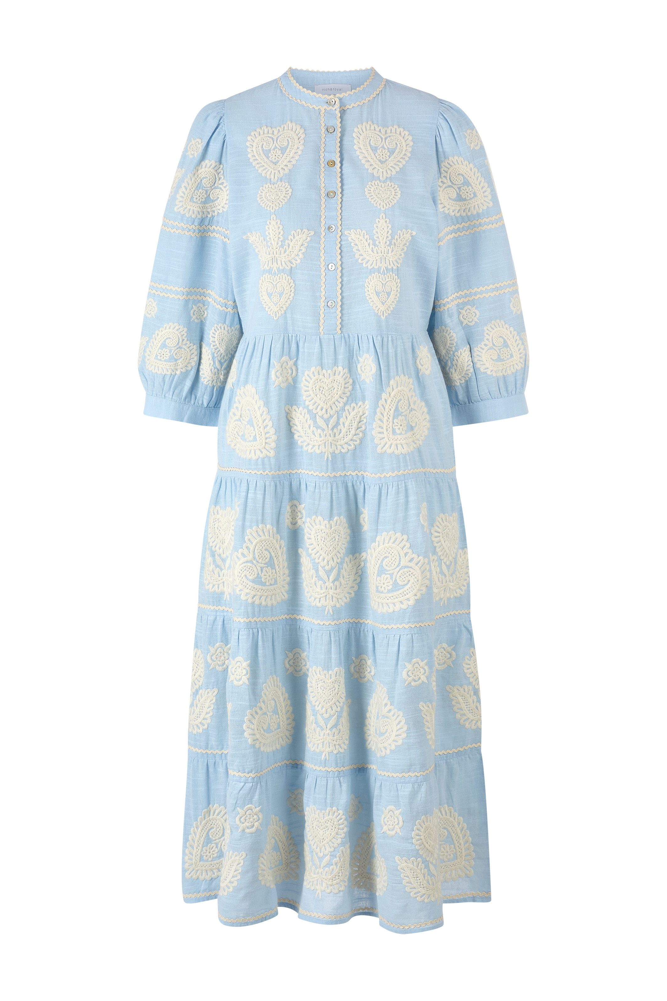 Rich & Royal Maxi-jurk Met knoopsluiting en ronde hals