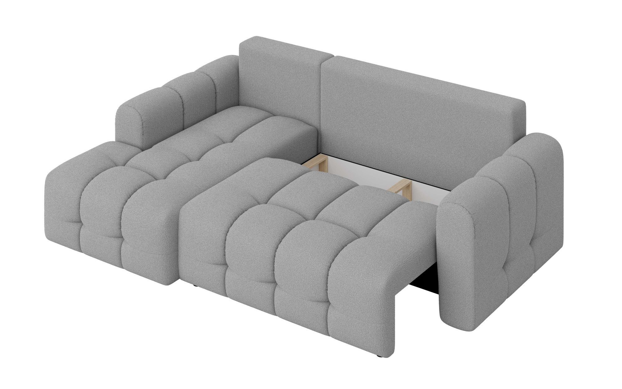 INOSIGN Hoekbank Manilla, optioneel met bedfunctie, B/D/H 265/170/91 cm L-vorm met recamiere rechts/links bestelbaar, golfondersteuning