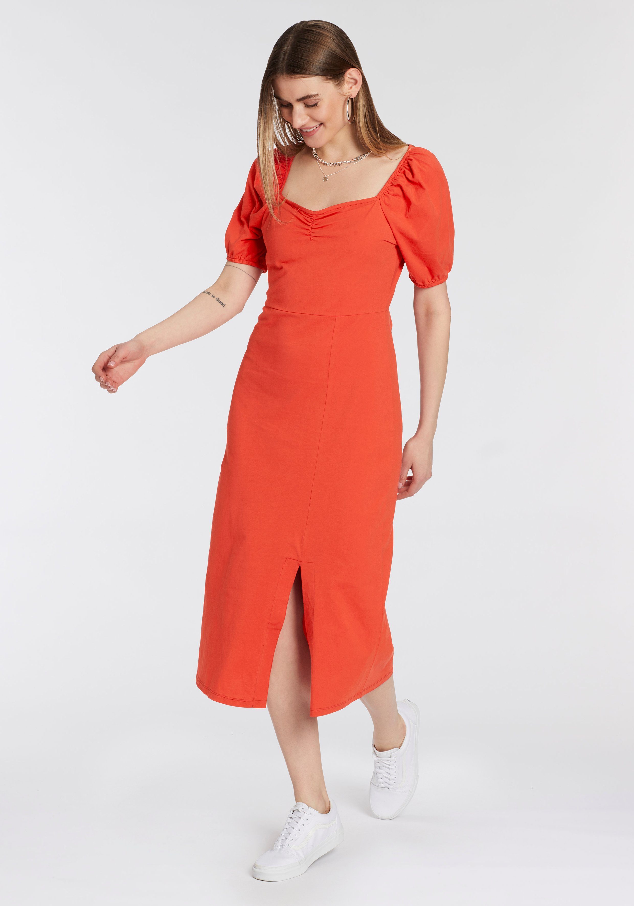 AJC Midi-jurk met pofmouwen dames midi-jurken maat 44 rood