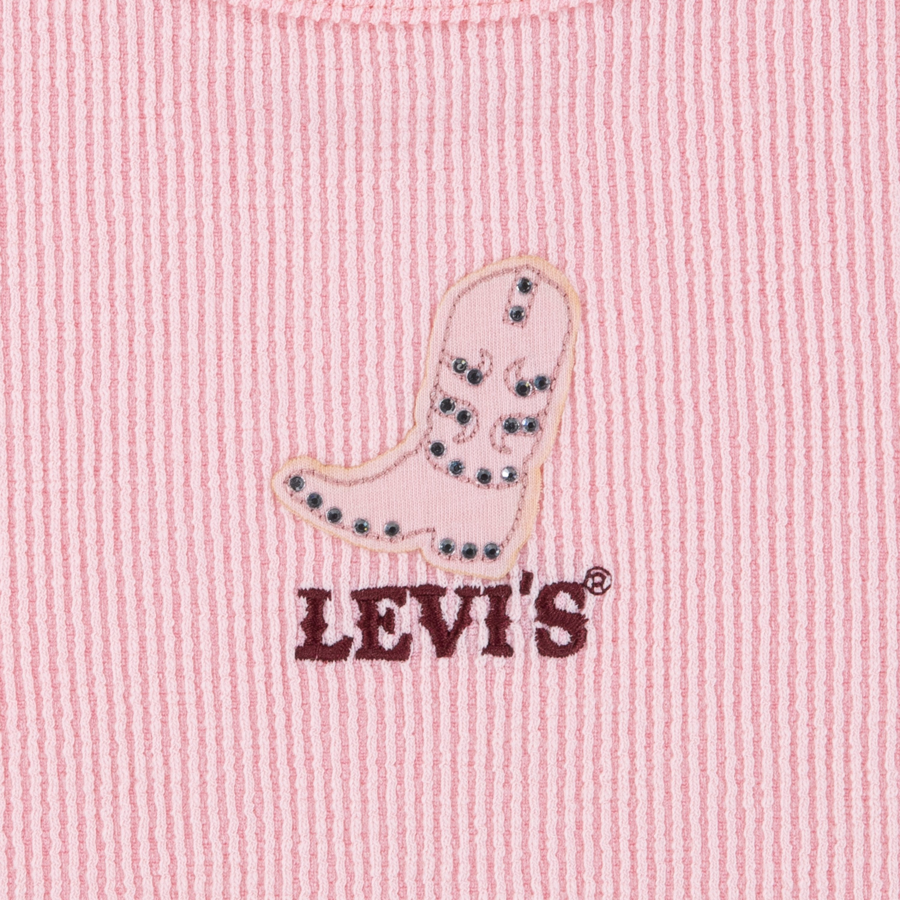 Levi's Kidswear Shirt met ronde hals LVG COLOR BLOCK RAGLAN in fijne ribstructuur, voor meisjes
