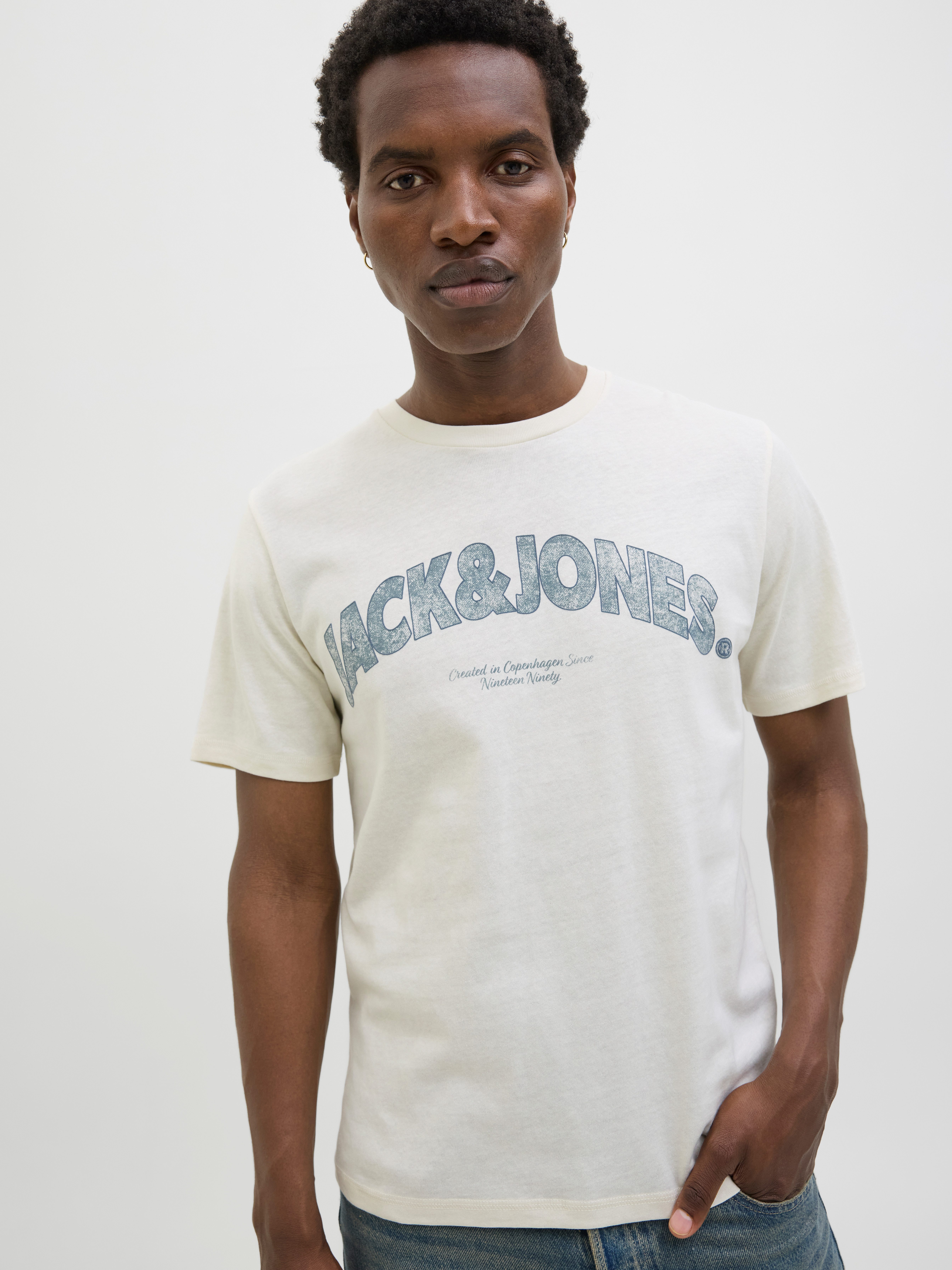Jack & Jones T-shirt JORALMERIA BOLD BRANDING TEE SS CN heren t-shirts maat XXL wit