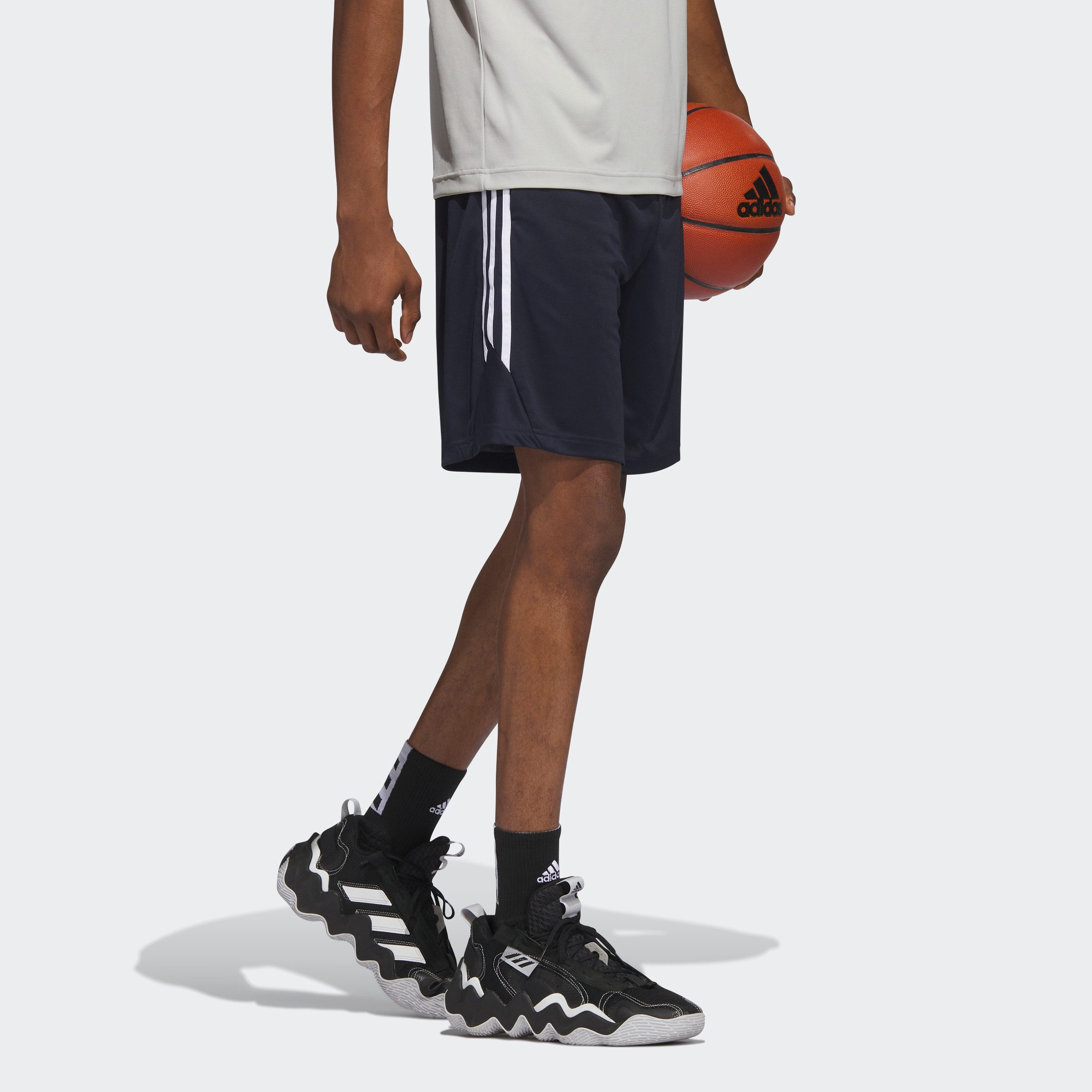 adidas Performance Trainingsshort 3-STRIPES SHORT Basketbal shorts, losse pasvorm, lage kruis, knielang (1-delig)