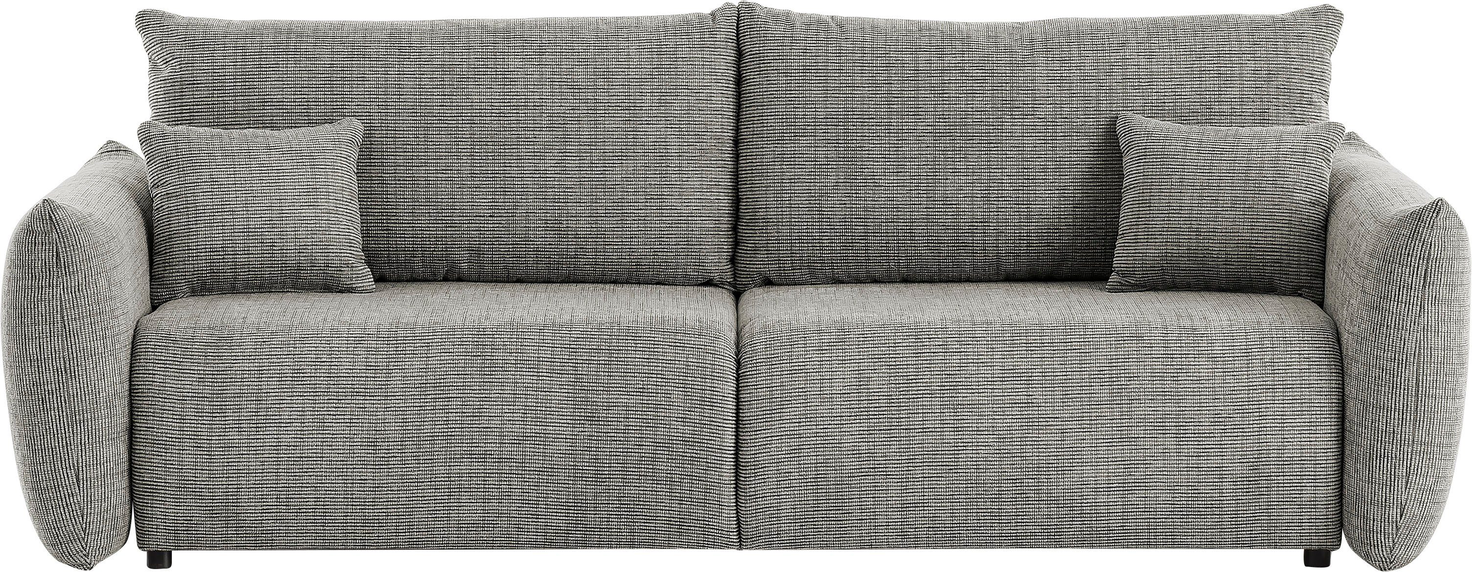 INOSIGN 3-zitsbank MAVAS slaapbank met bedlade ca. 240/108 cm (ligoppervlak 212/145 cm), ribfluweel, chenille, structuur