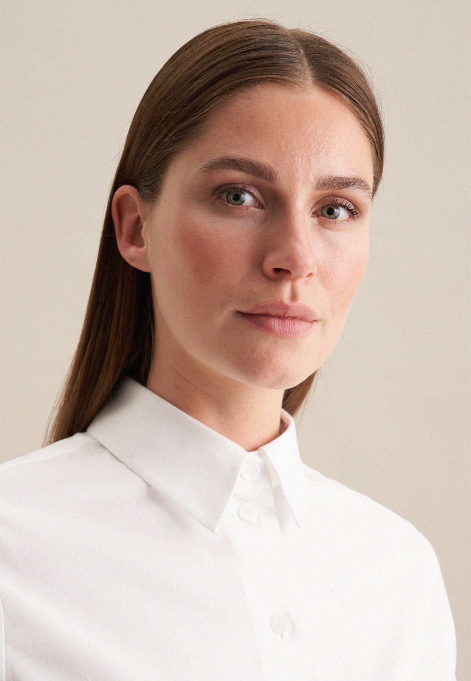 seidensticker Overhemdblouse Zwarte roos Lange mouwen kraag uni