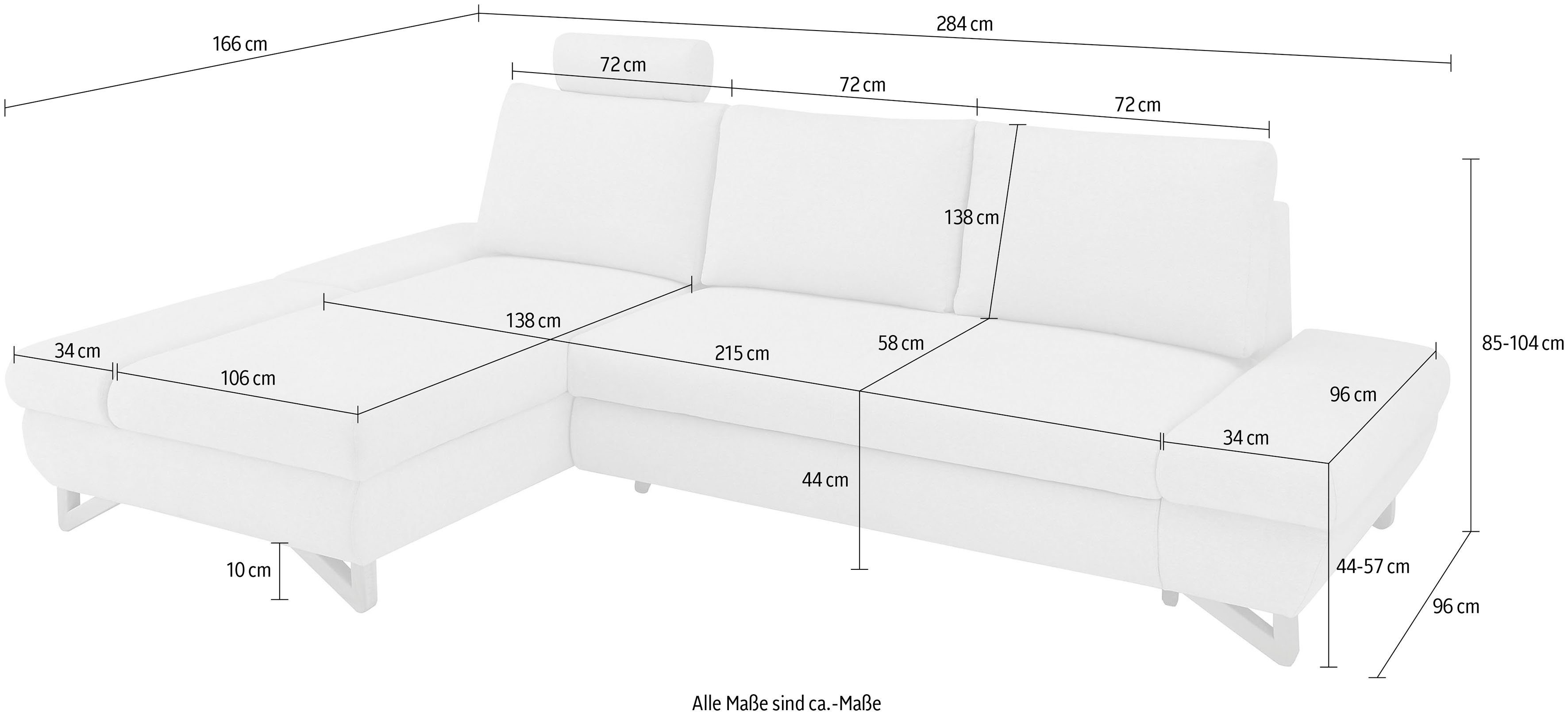 INOSIGN Slaapbank City/Giron comfortabele slaapbank (ligoppervlak 245 x 138 cm) en bedlade