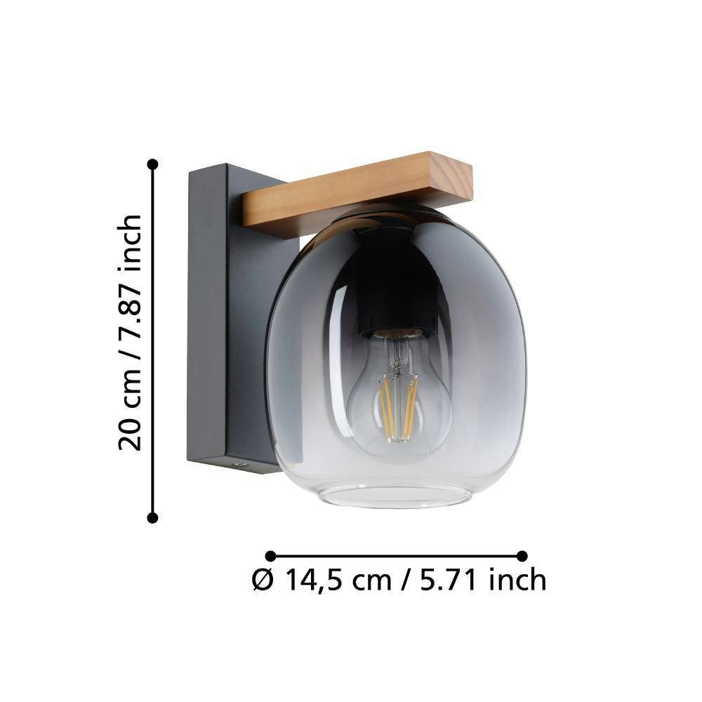 EGLO Wandlamp FILAGO Wandlamp voor binnen, FSCM70PA, ganglamp, lamp wand met E27 fitting (1 stuk)