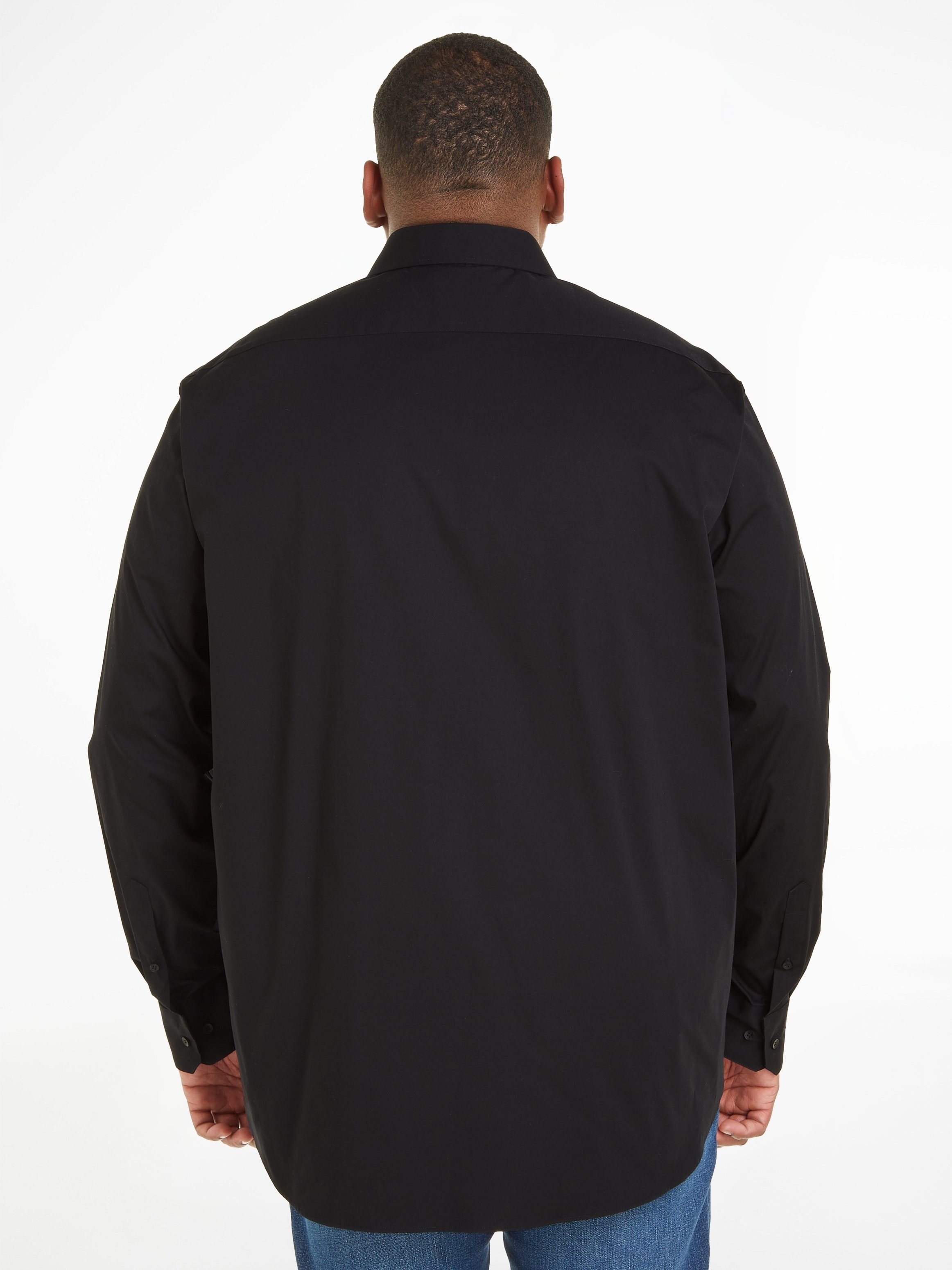Calvin Klein Overhemd met lange mouwen BT_STRETCH POPLIN SLIM SHIRT in grote maten met doorlopende knoopsluiting
