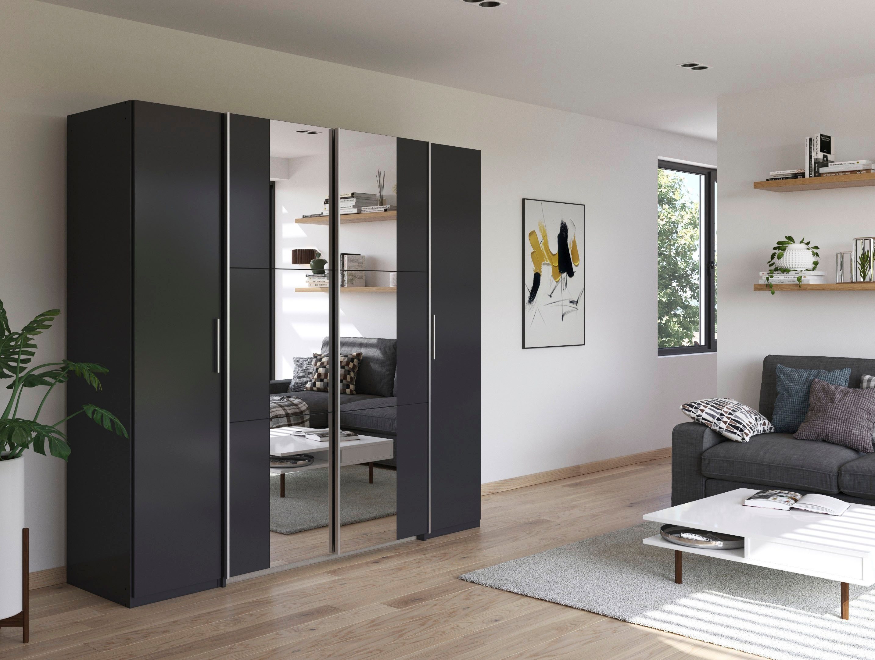 rauch Zweefdeurkast Kledingkast draaideurkast kast garderobe KRONACH TOPSELLER met draaideuren en schuifdeuren en spiegels, veel planken made in germany