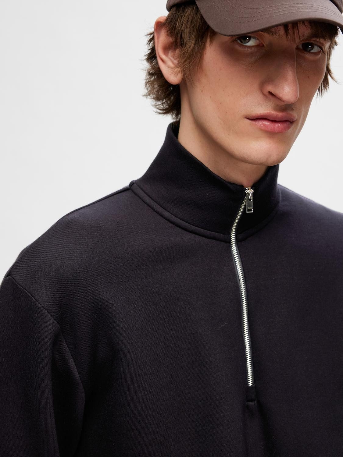 SELECTED HOMME Sweatshirt SLHEMANUEL SOFT ZIP HIGH NECK SWEAT NOOS