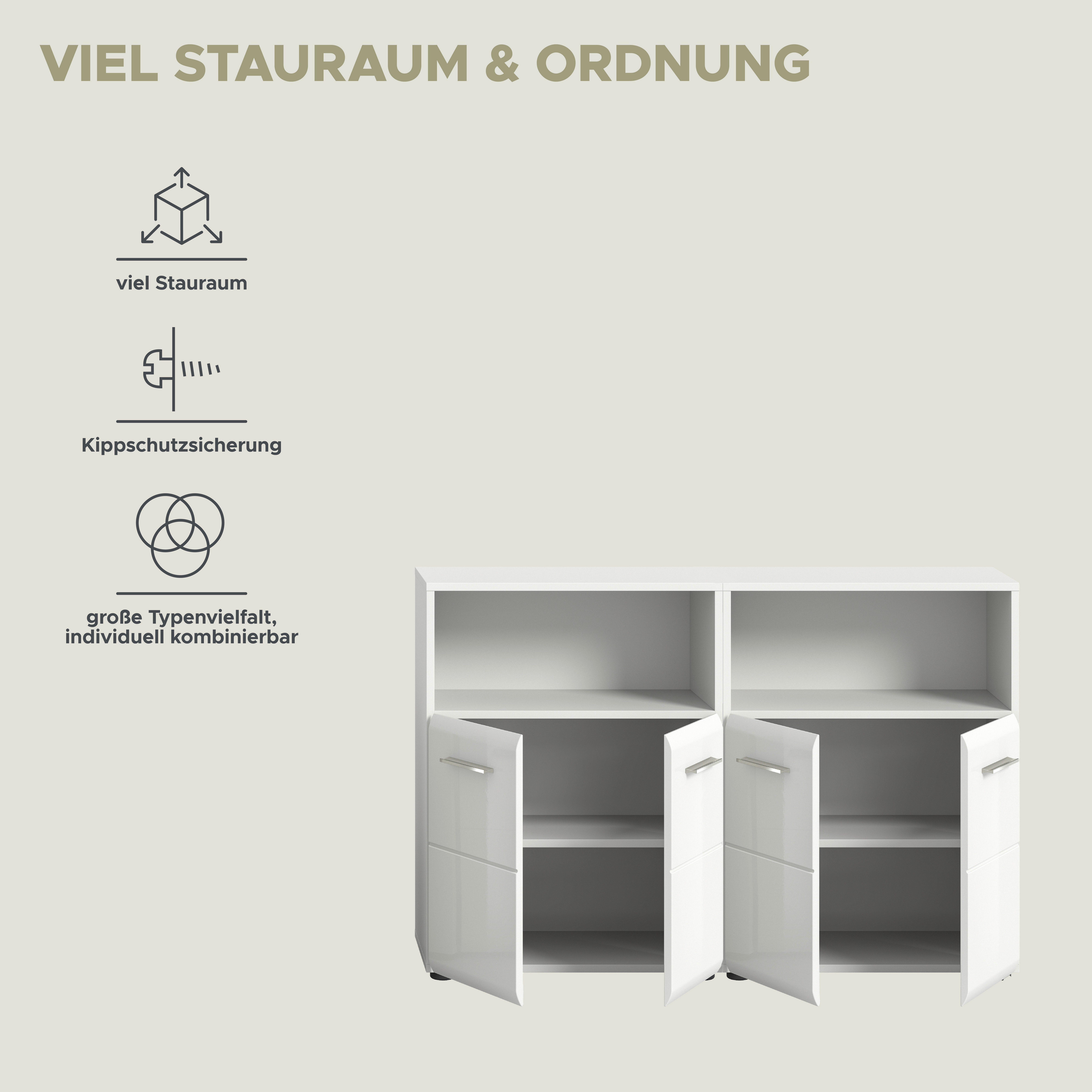 INOSIGN Badmeubelset FLORENZ, TOPSELLER!, 2-delige badcombinatie, hoogwaardige MDF-front