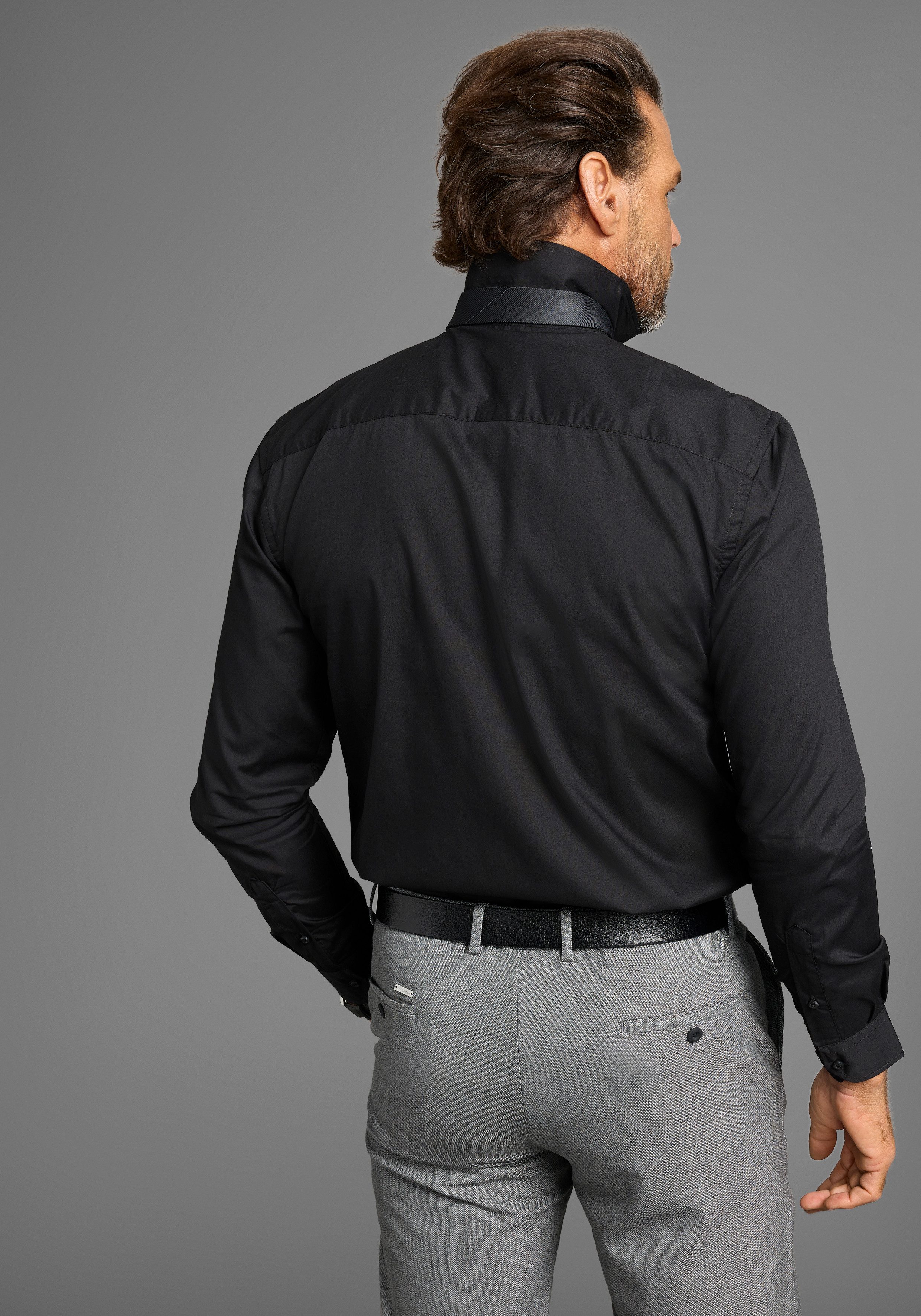 Man's World Stropdas met minimalistisch ton-sur-ton streepdesign - nieuw