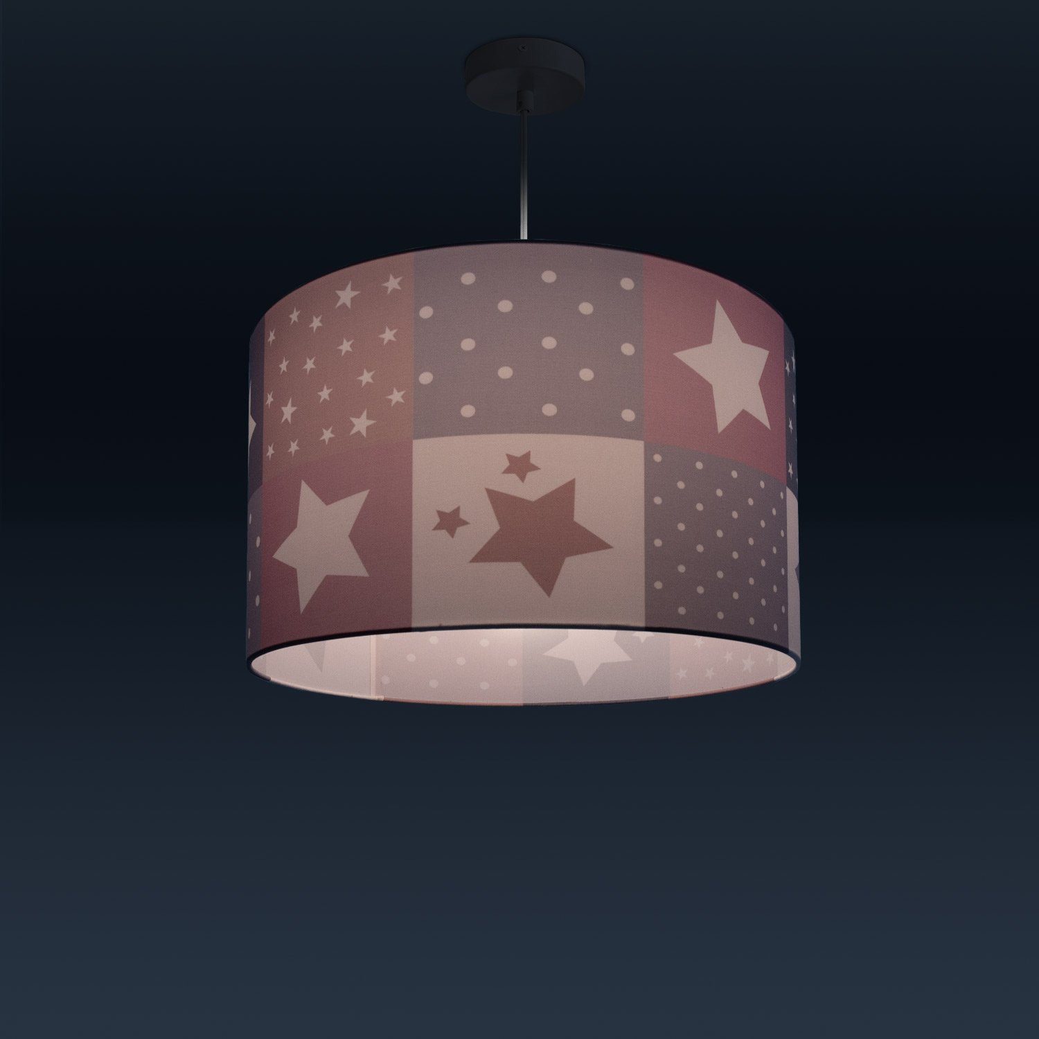 Paco Home Hanglamp Cosmo 345 Kinderlamp plafondlamp LED kinderkamer lamp sterren-motief E27