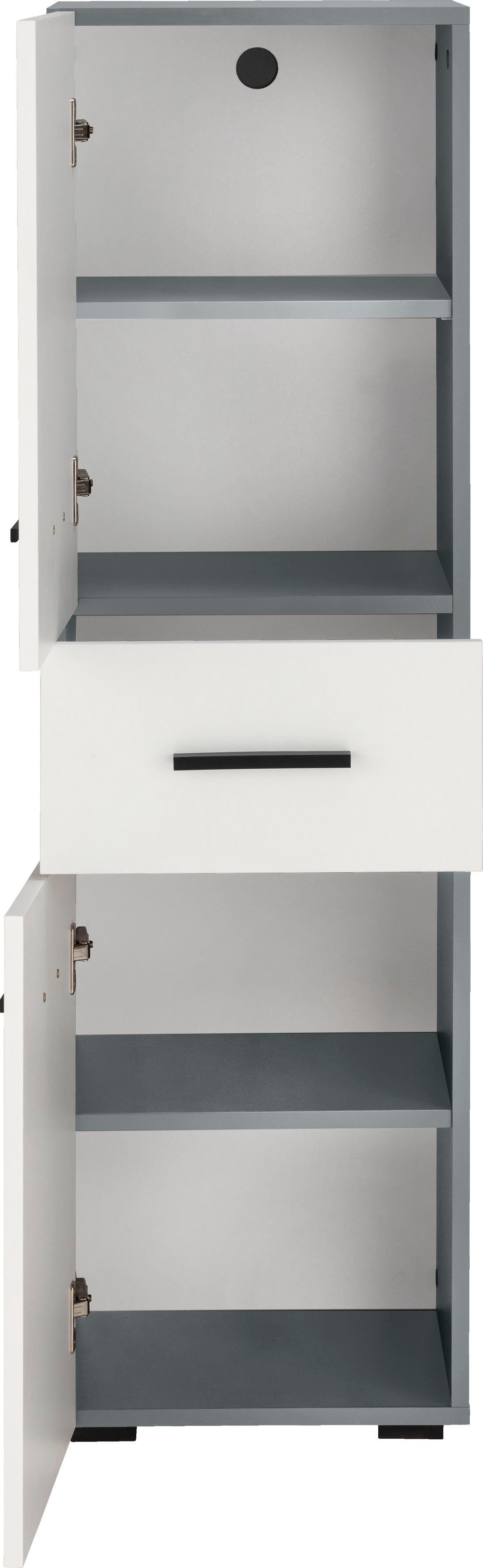 INOSIGN Halfhoge kast Skara verstelbare planken achter elke deur, breedte 38 cm, hoogte 130 cm