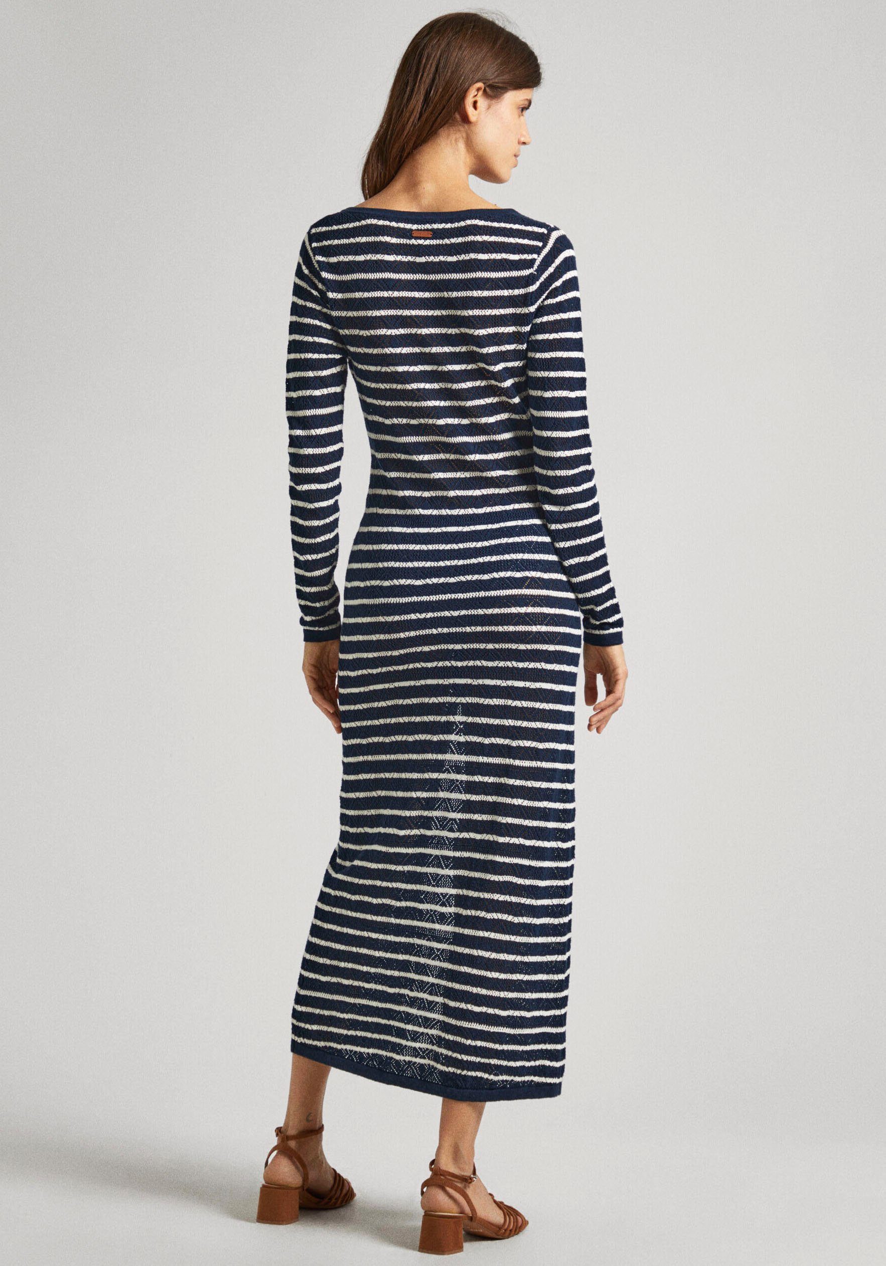 Pepe Jeans Maxi-jurk FRANCES DRESS van katoenbrei met linnen