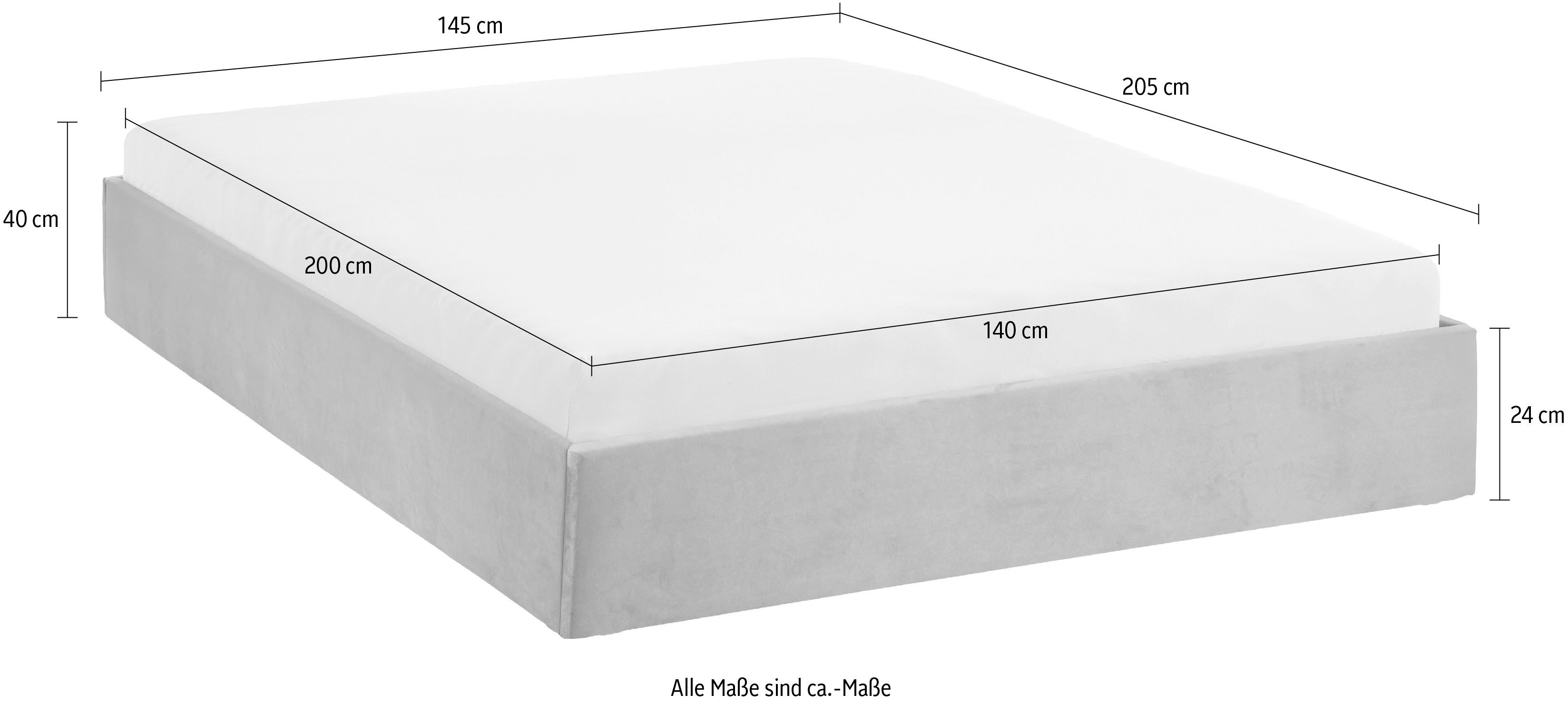 Westfalia Polsterbetten Gestoffeerd bed OSAKA ook verkrijgbaar zonder matras of in h2, h3 en h4