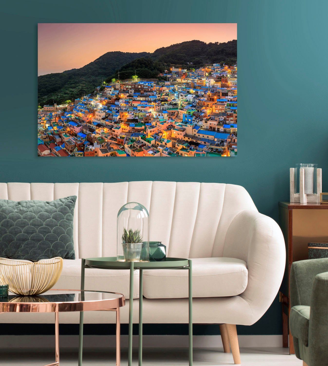 queence Artprint op acrylglas Stad Fine Art-print in galeriekwaliteit