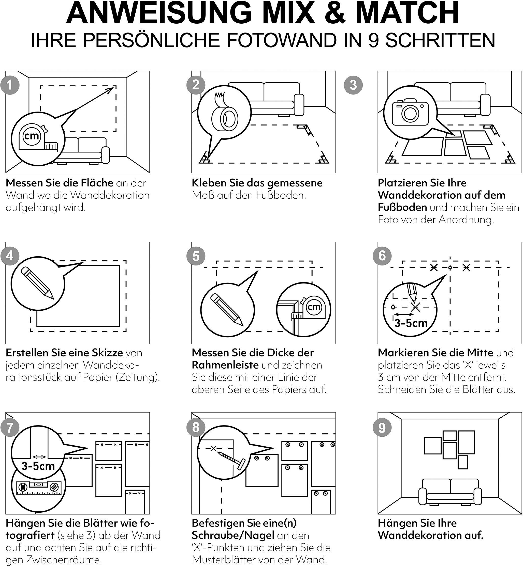 Reinders! Artprint Elegant zwart/wit - set artprints (set)