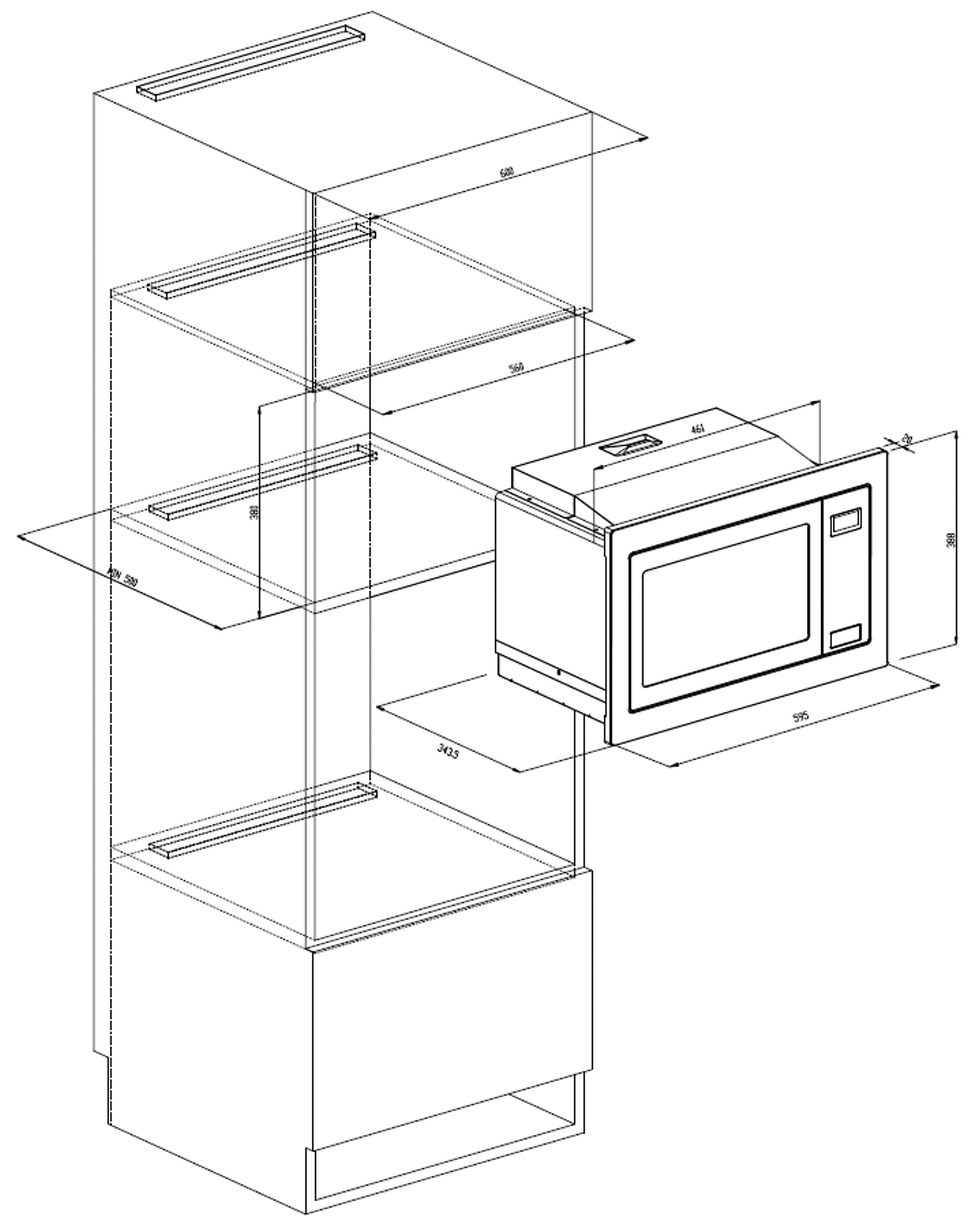 RESPEKTA Inbouw-magnetron MW 733