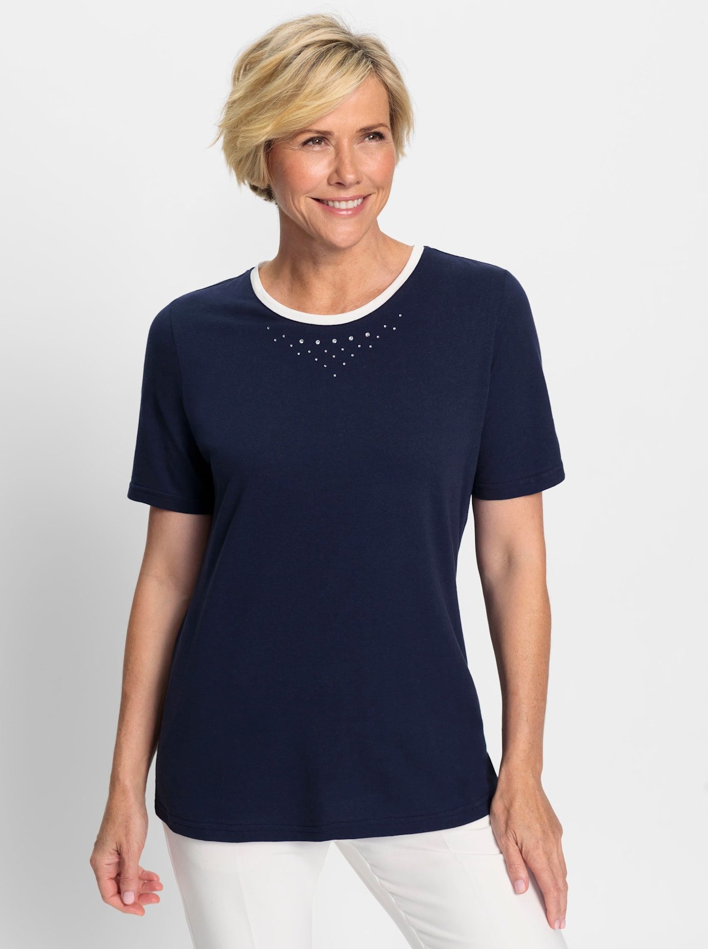 Classic Shirt met ronde hals Shirt (1-delig)