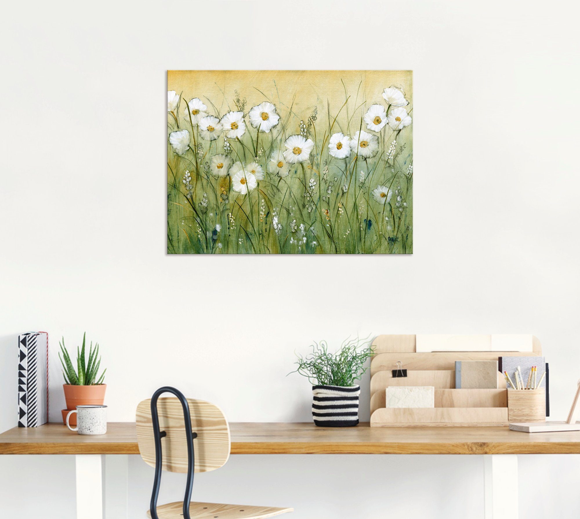 Artland Artprint Voorjaar met madeliefjes II als artprint van aluminium, artprint voor buiten, artprint op linnen, poster, muursticker
