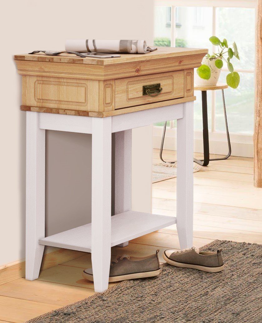 Home affaire Sidetable Vinales Van massief grenen, met freeswerk