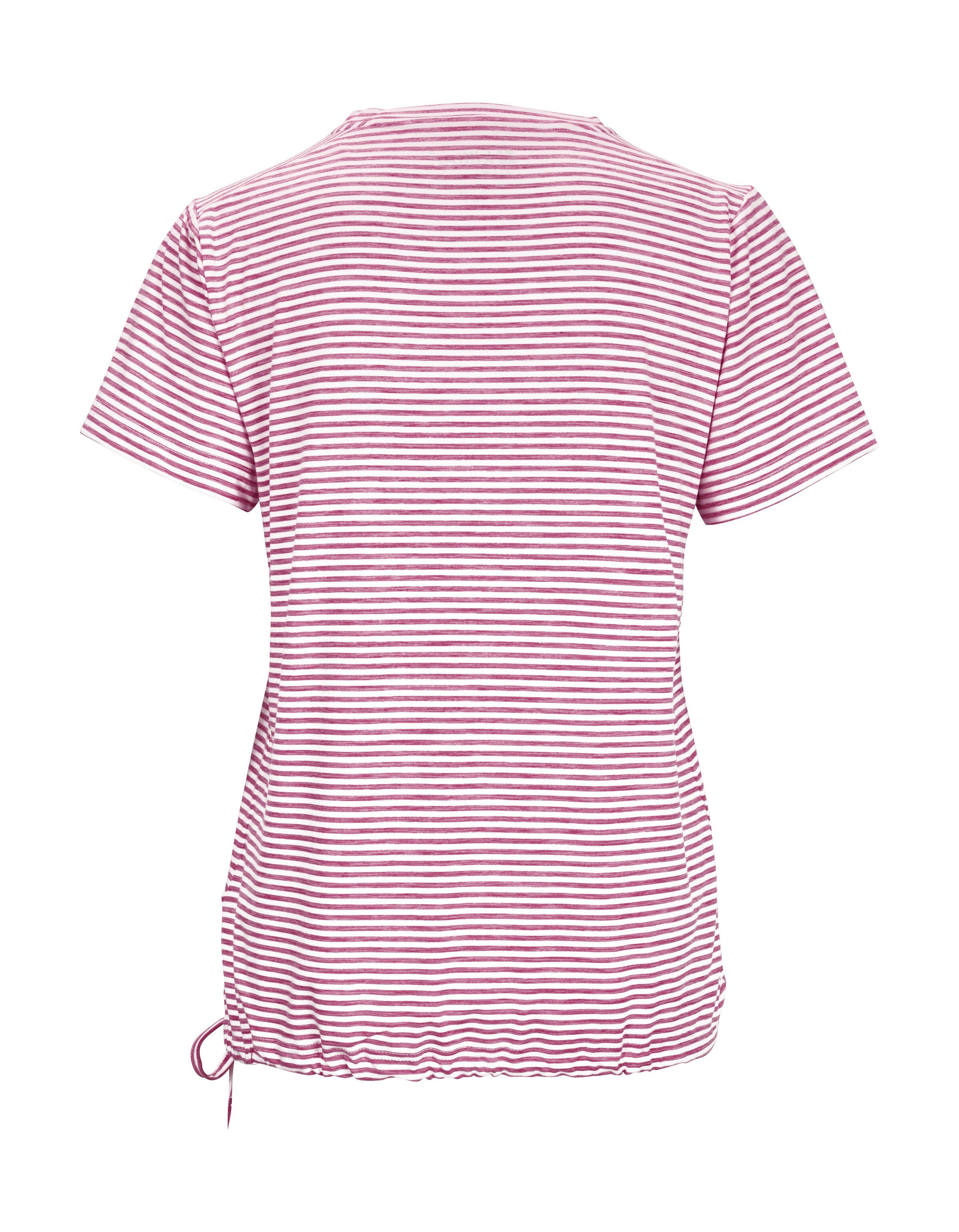 Killtec T-shirt Lilleo WMN TSHRT F Gestreept, snel drogend functioneel shirt met verstelbare zoom