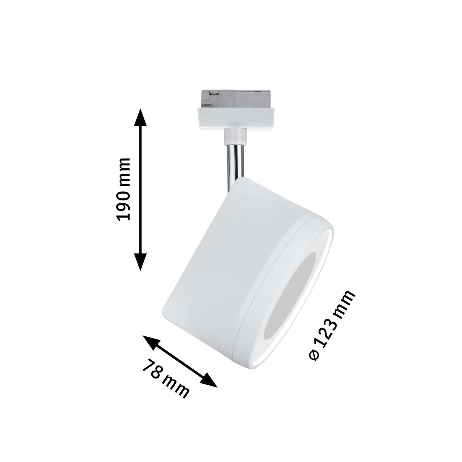 Paulmann Railsysteem-lampen URail rail spot Arena 800lm 14W 2700K 230V Zwart mat, Chroom