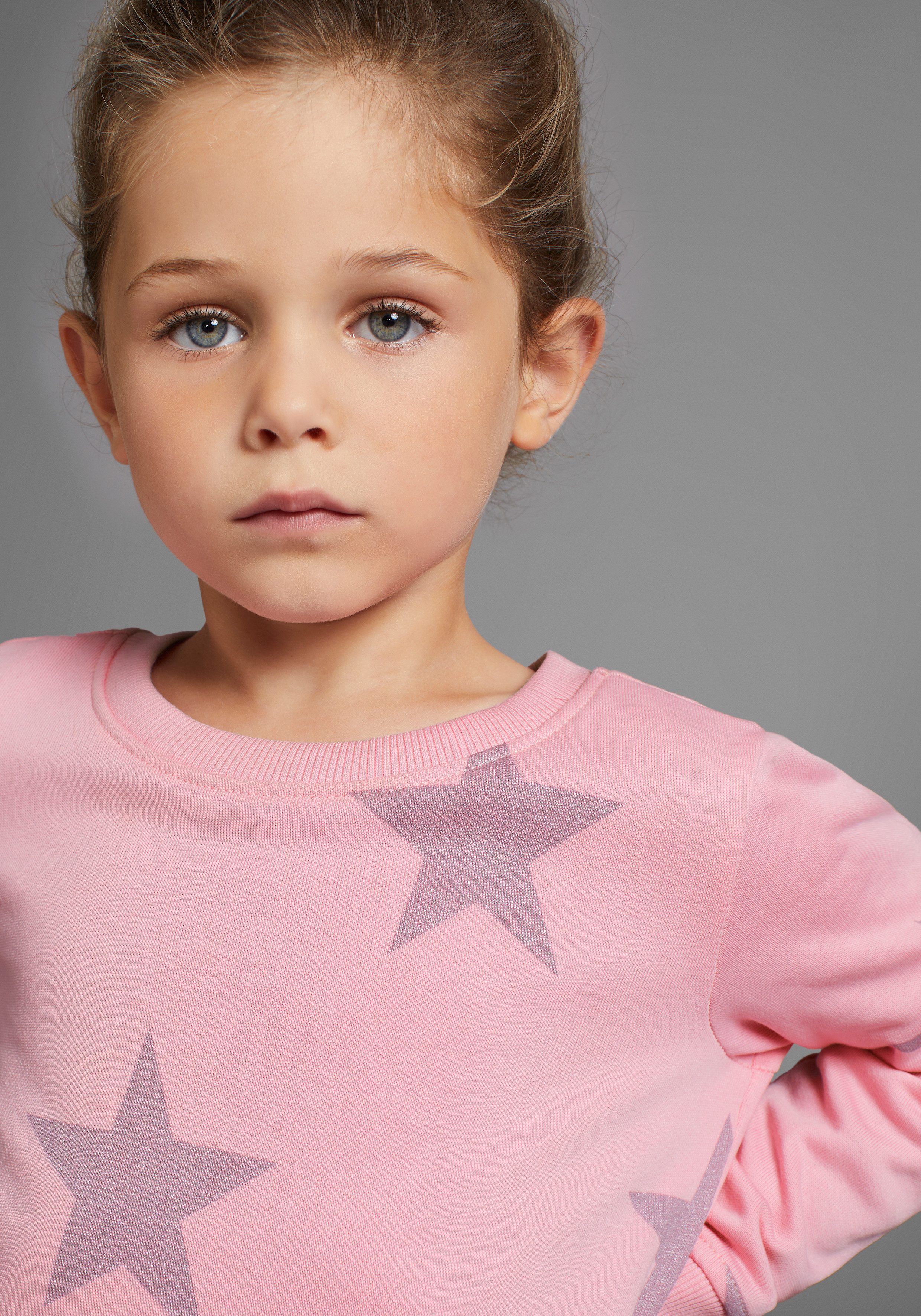 KIDSWORLD Sweatjurk Sterren-all-over jurk voor kleine meisjes