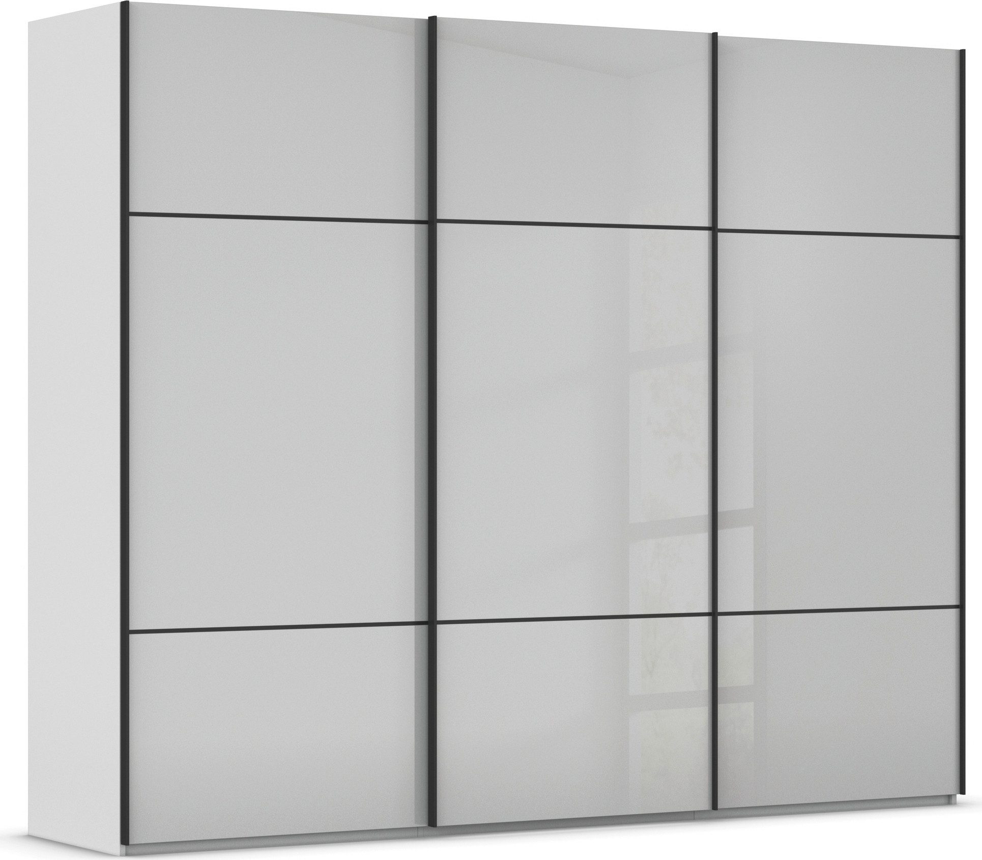 rauch Schuifdeurkast Kledingkast kast garderobe slaapkamerkast SCALE-TRIO edel drievoudig front met 2 sierlijsten glasfront made in germany