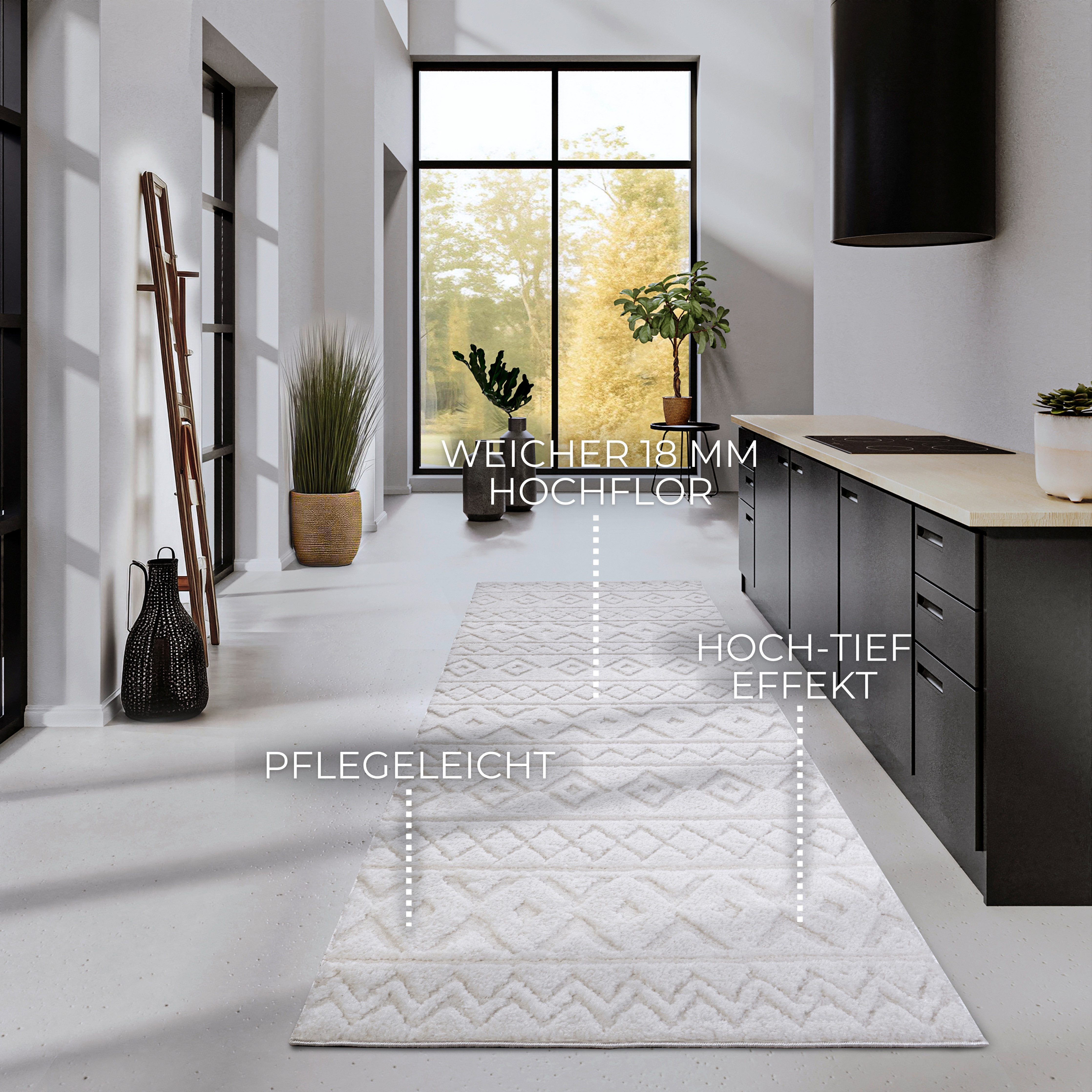 ELLE DECORATION Design-vloerkleed Itinerance Hoogpolig, shaggy, loper, zacht, langpolig, modern, hoog-laag effect
