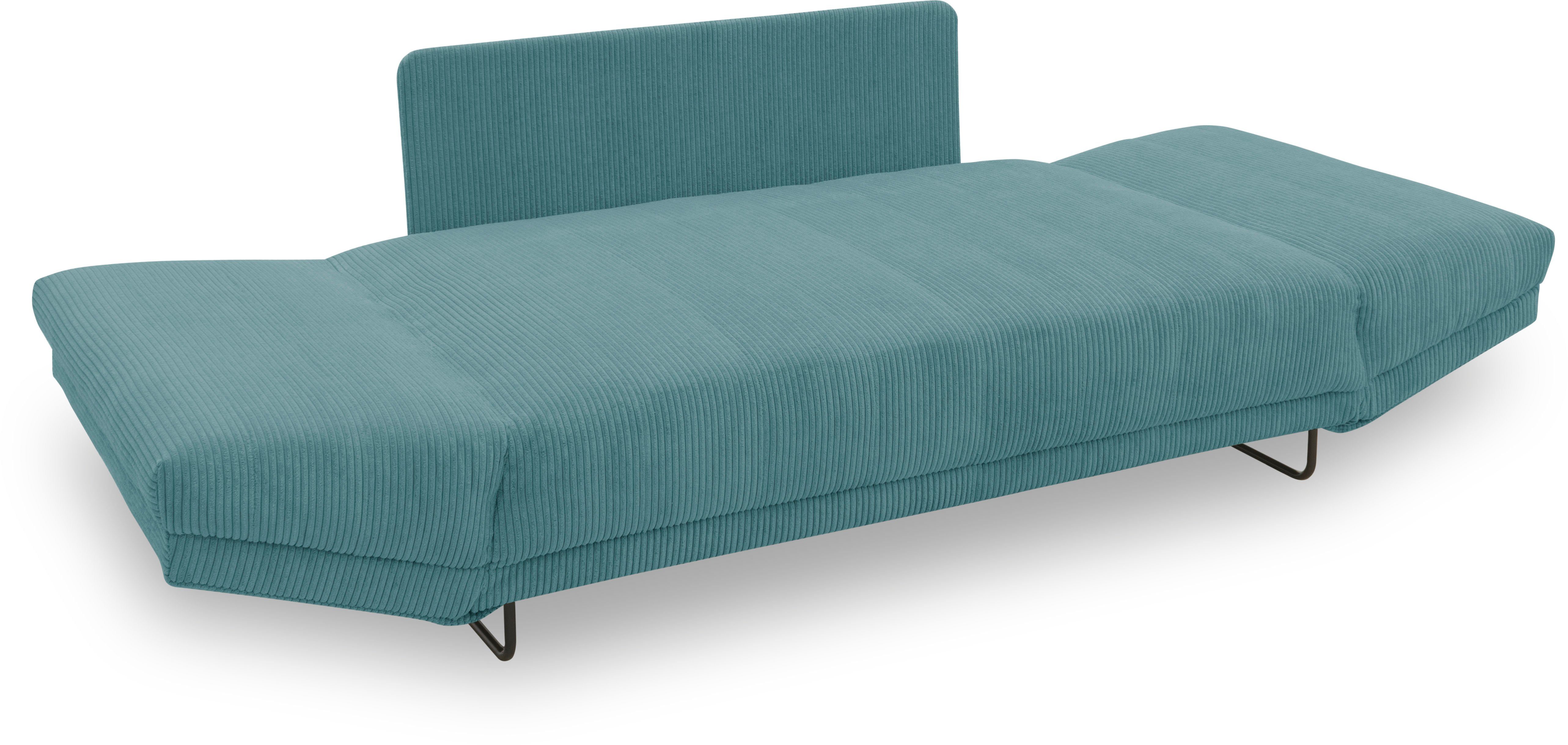 INOSIGN Slaapbank Jadelyn met inklapbare armleuningen, slaapbank met pocketvering, Breedte 250cm Binnenvering, ribfluwelen bekleding, incl. 2 armleuningkussens, ligoppervlak 97 x 250 cm