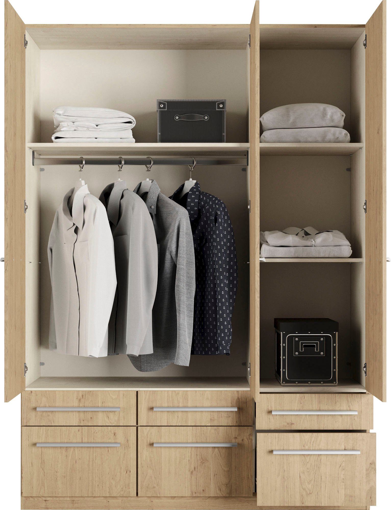 priess Kledingkast Kast garderobe waskast Barcelona in 5 breedtes veel opbergruimte, ruime lades, met spiegel, made in germany