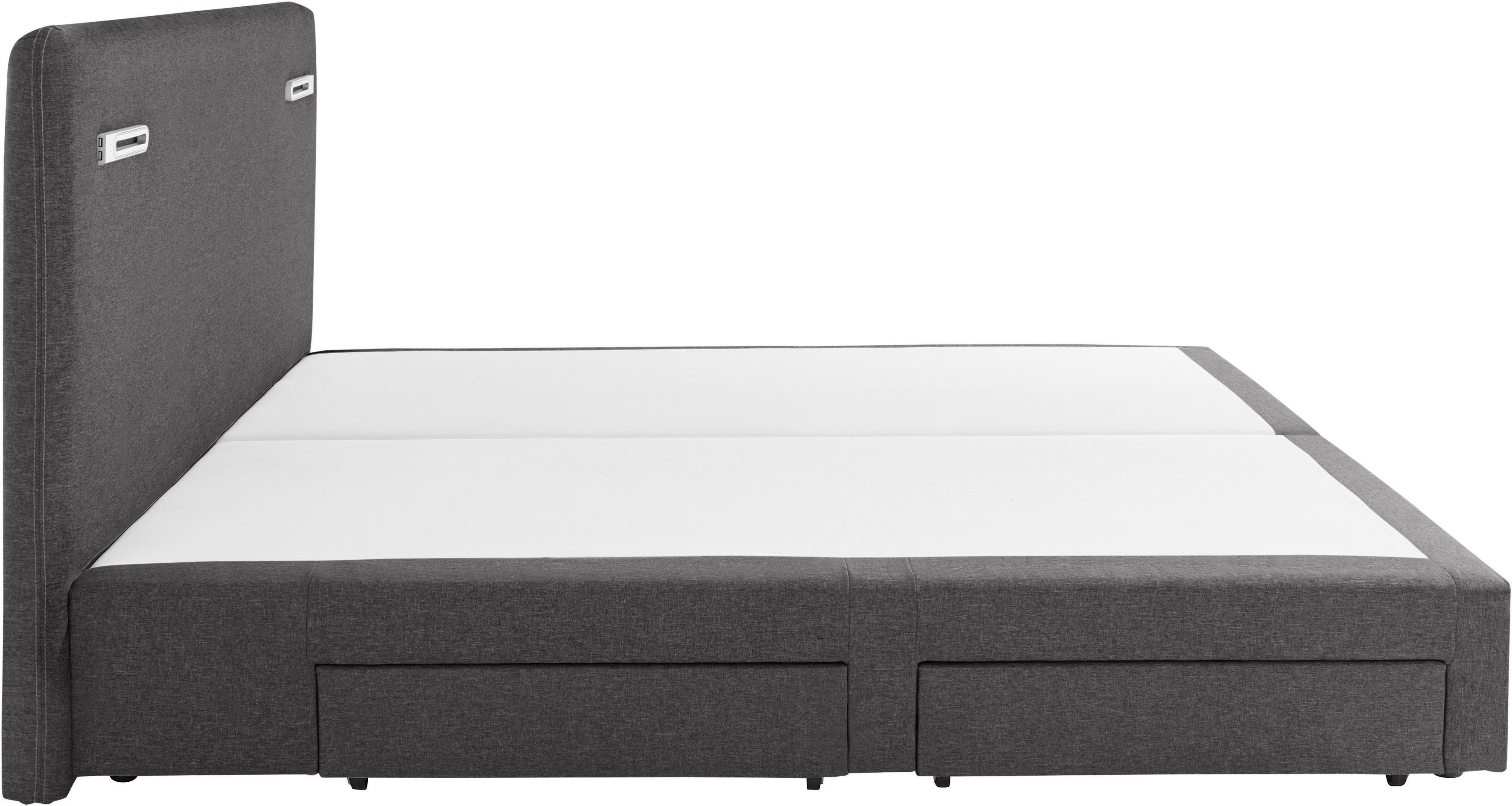 INOSIGN Boxspring Luan Laden, ledverlichting en topmatras, in breedte 120 cm en 180 cm