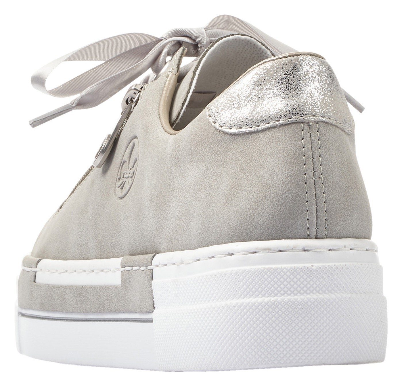 Rieker Plateausneakers met decoratieve rits, vrijetijdsschoen, lage schoen, veterschoen
