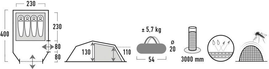 High Peak Tunneltent Falcon