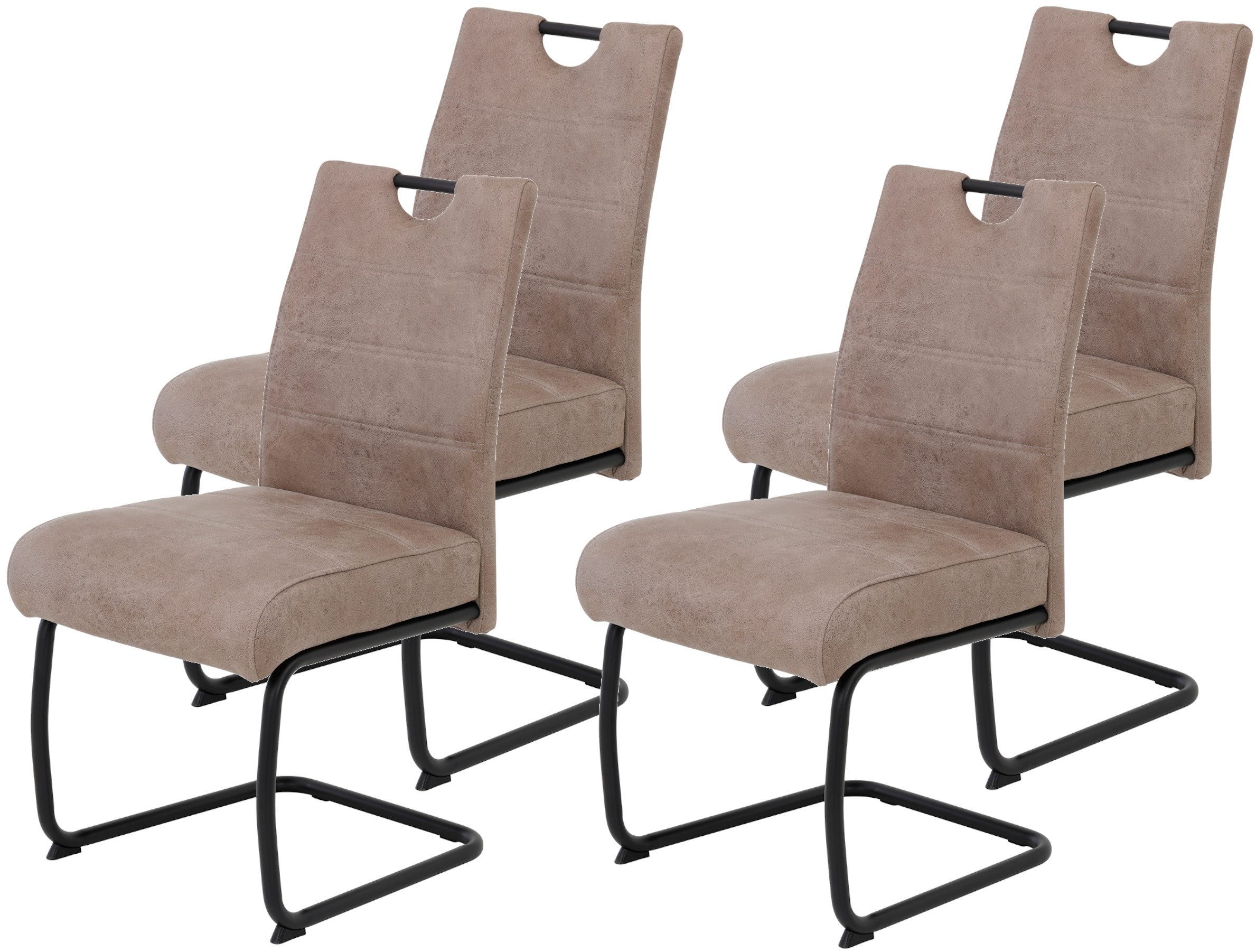 HELA Vrijdragende stoel FLORA vrijhangende stoel met handvat, 140kg belastbaar (set) zweefstoelen beige