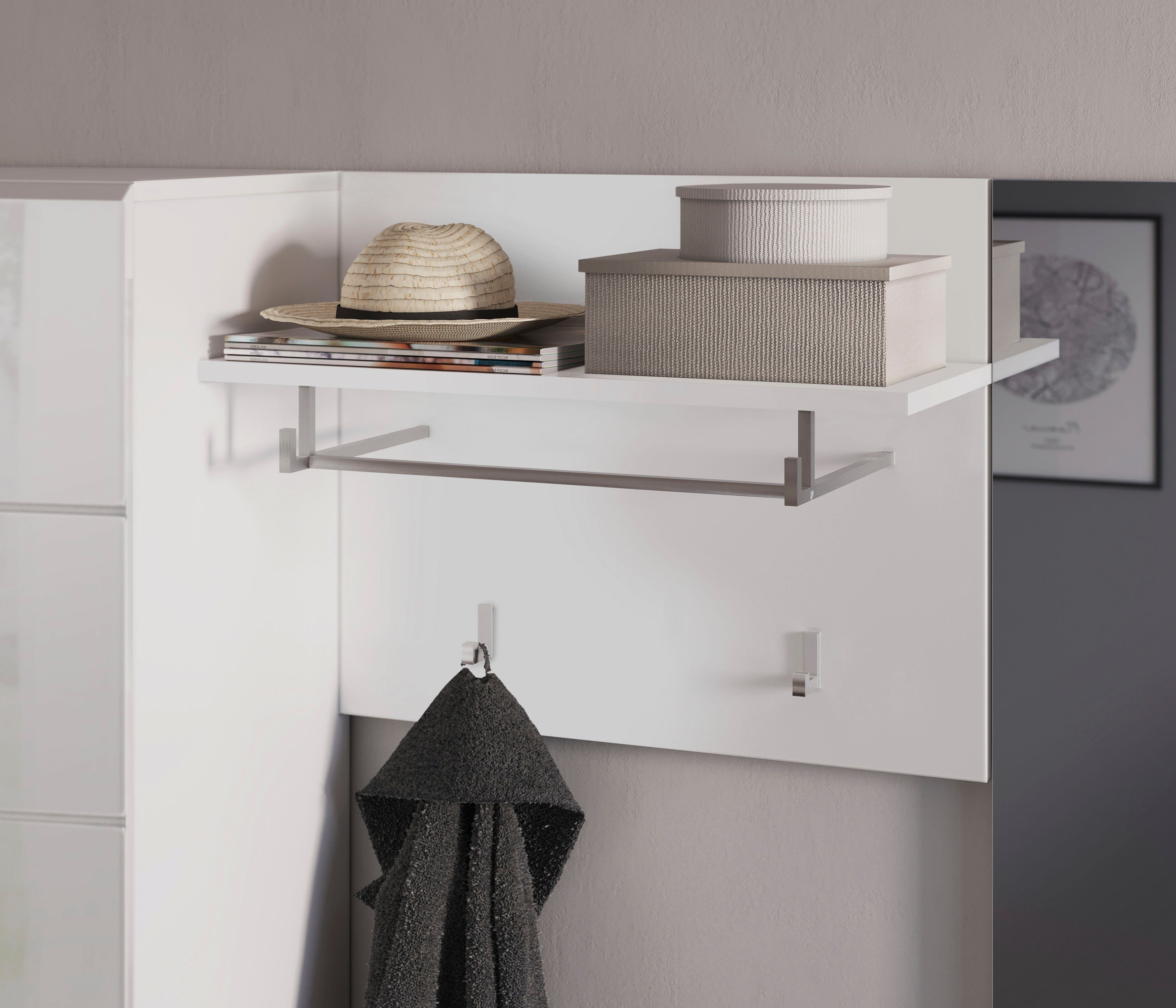 INOSIGN Kapstokpaneel Malmö, Breedte 60 cm, 2 Haken, 1 Kledingstang, 1 Plank